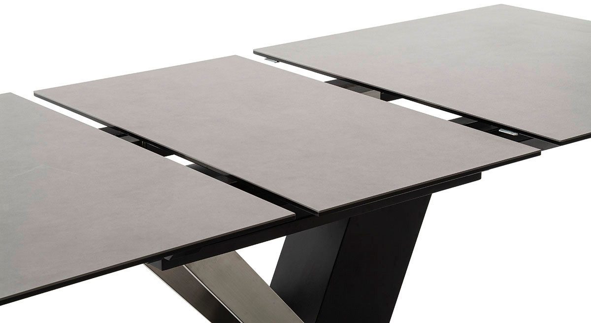 MCA furniture Eettafel MASSARO tafel met voet 160-210 cm Keramiek, metaal, synchronisatie-uittrekmechanisme, uittrekbaar, 6-8 personen