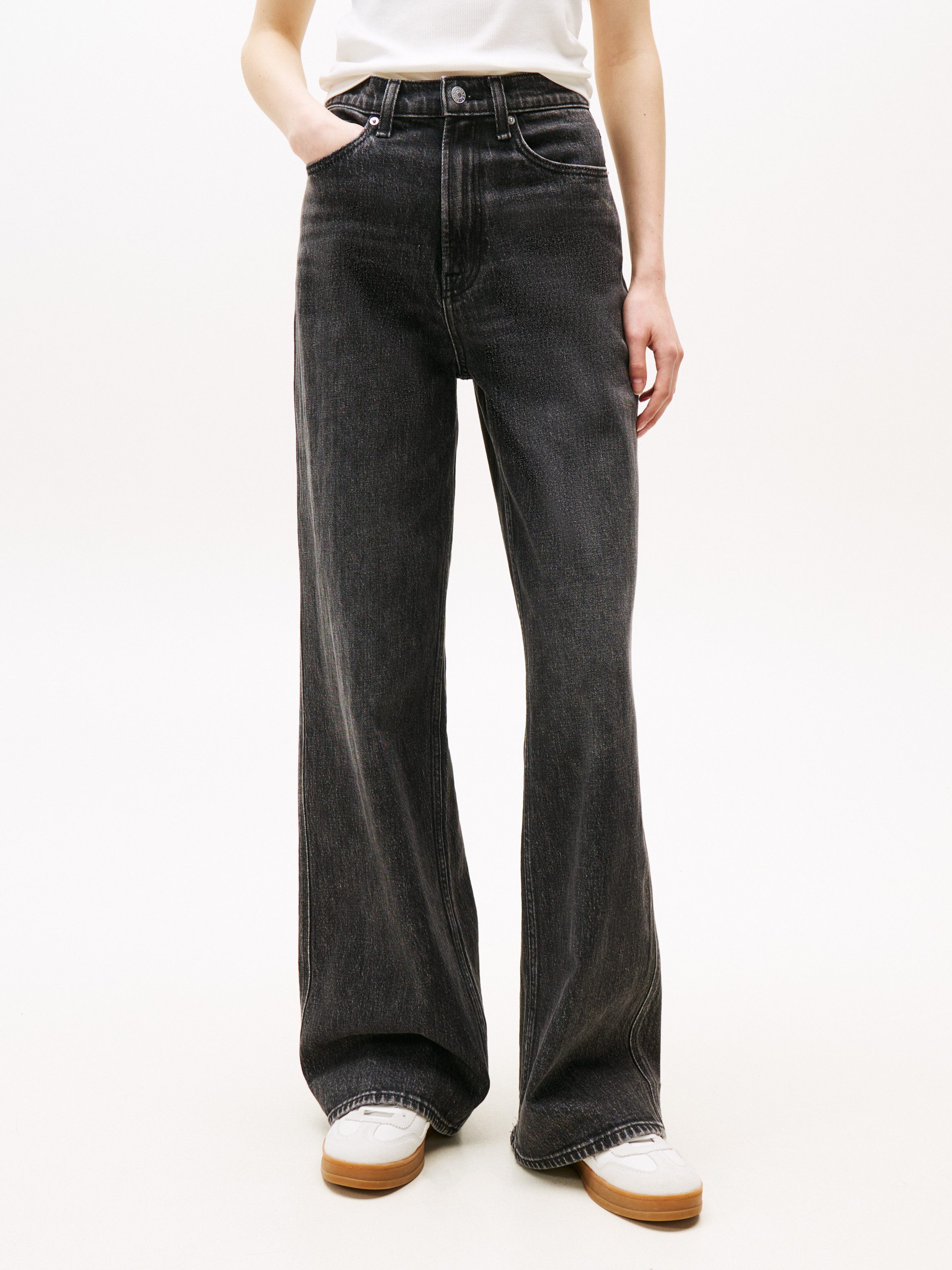 TOMMY JEANS Wijde jeans Claire High Rise dames wide leg jeans maat 26 zwart