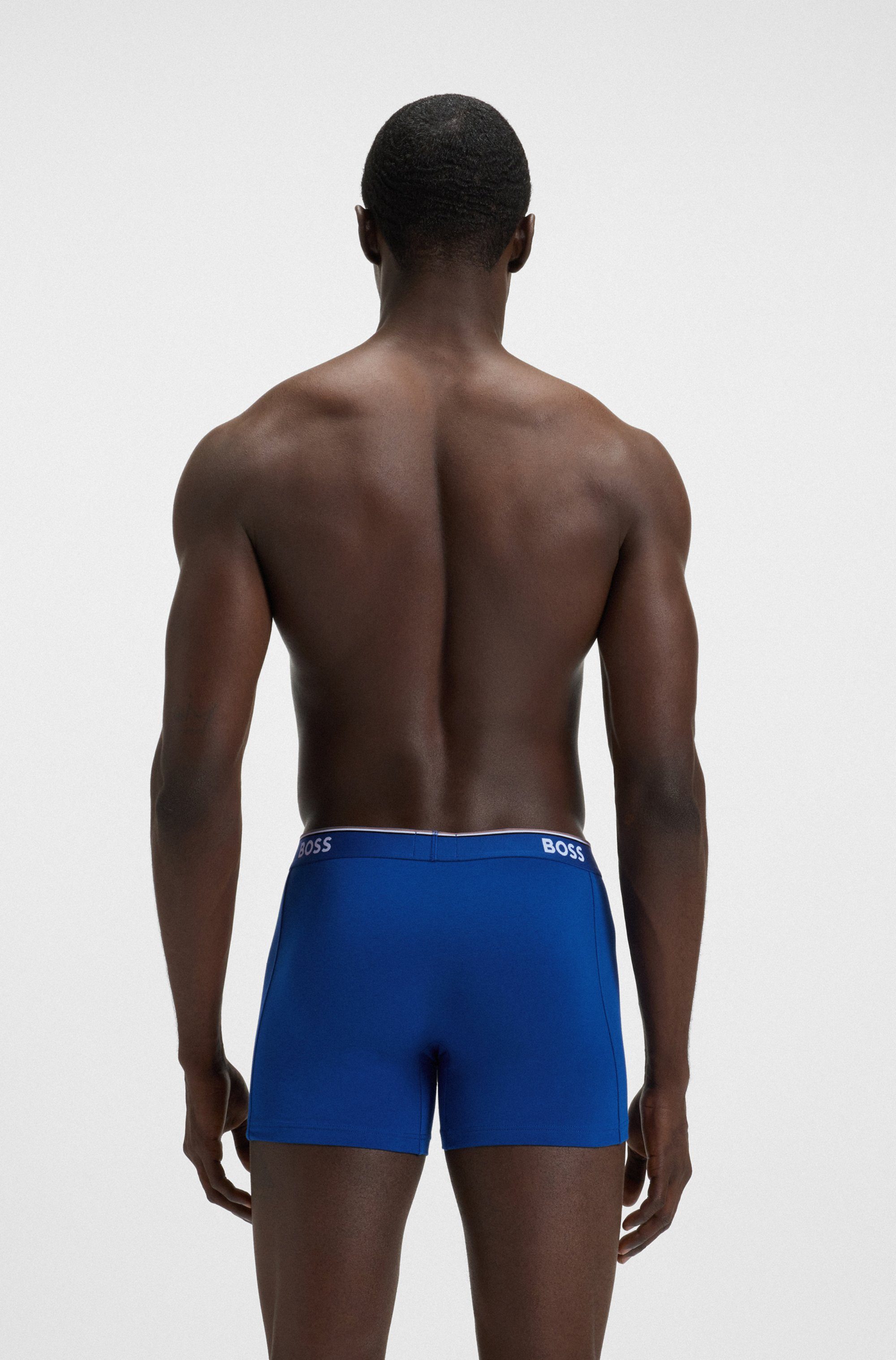 BOSS Lange boxershort BRIEF 3 PACK met in kleur bijpassende weefband (3 stuks)