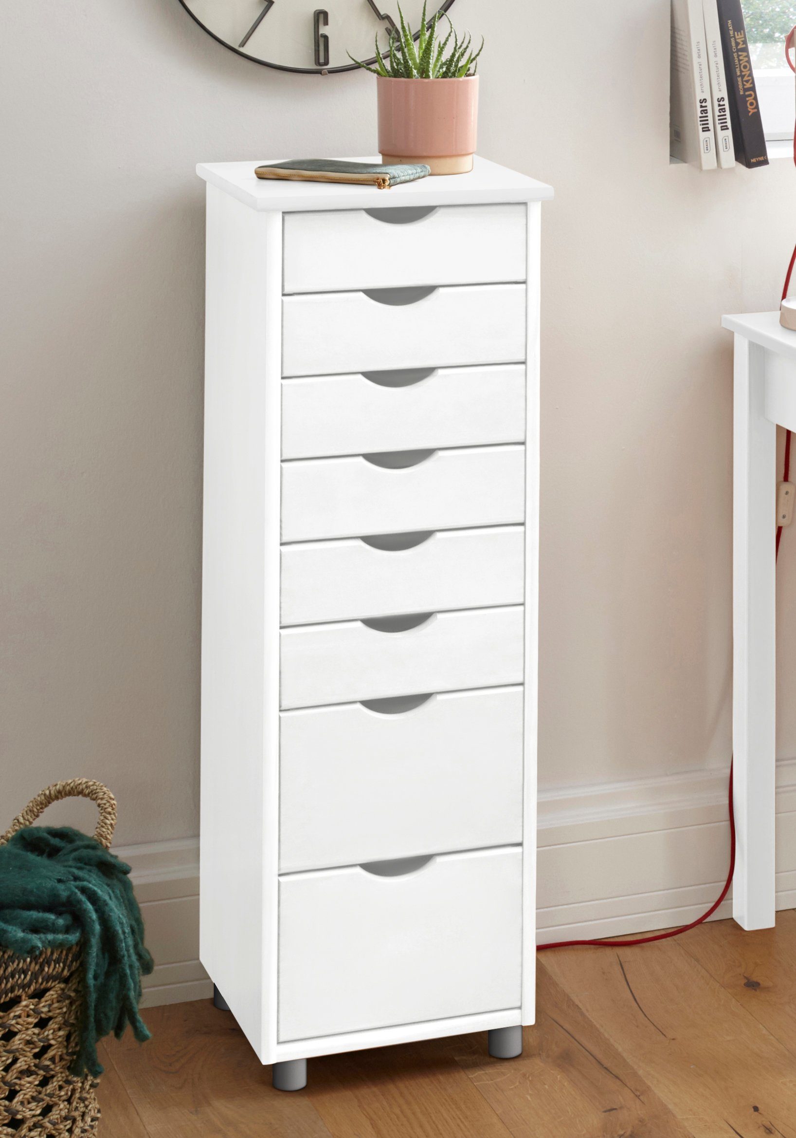 INOSIGN Kast Gava massief grenenhout, met vele opbergmogelijkheden, breedte 34 cm