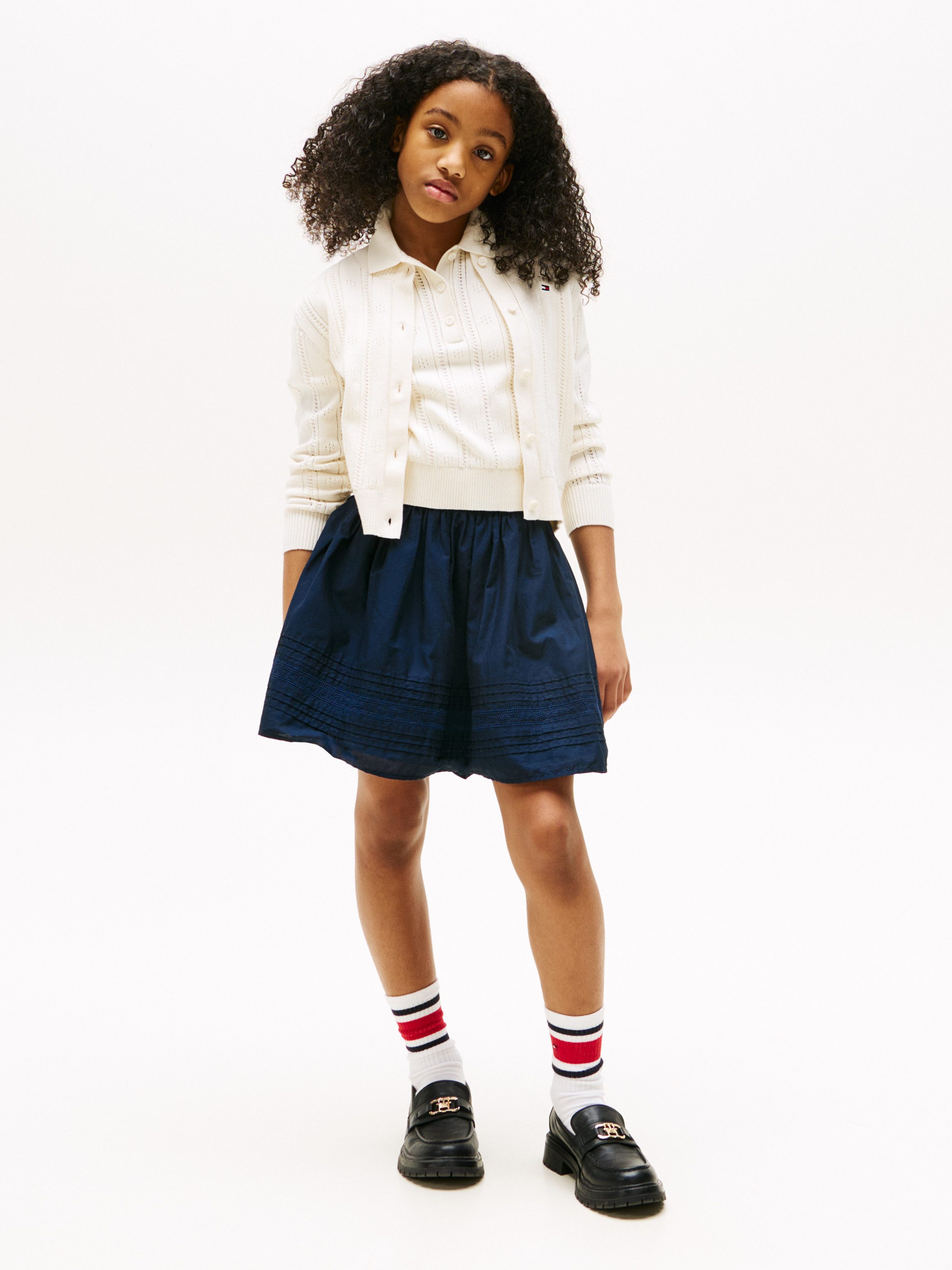 Tommy Hilfiger Vest POINTELLE CARDIGAN LS voor kinderen tot 16 jaar, met schattig patroon