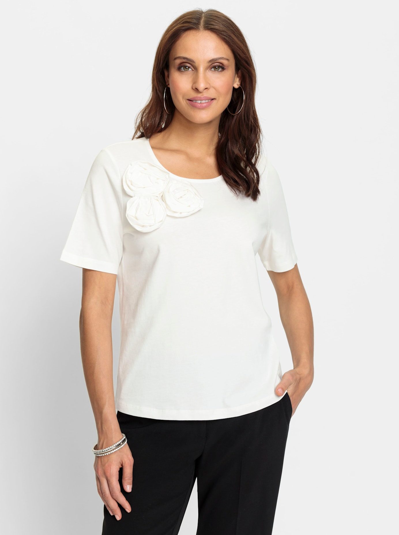 Lady Shirt met ronde hals Shirt met korte mouwen (1-delig)