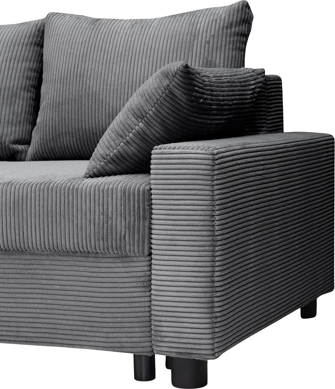 COLLECTION AB Hoekbank Parma L-vorm met slaapfunctie en bedlade, inclusief kussens, bonell-federkern