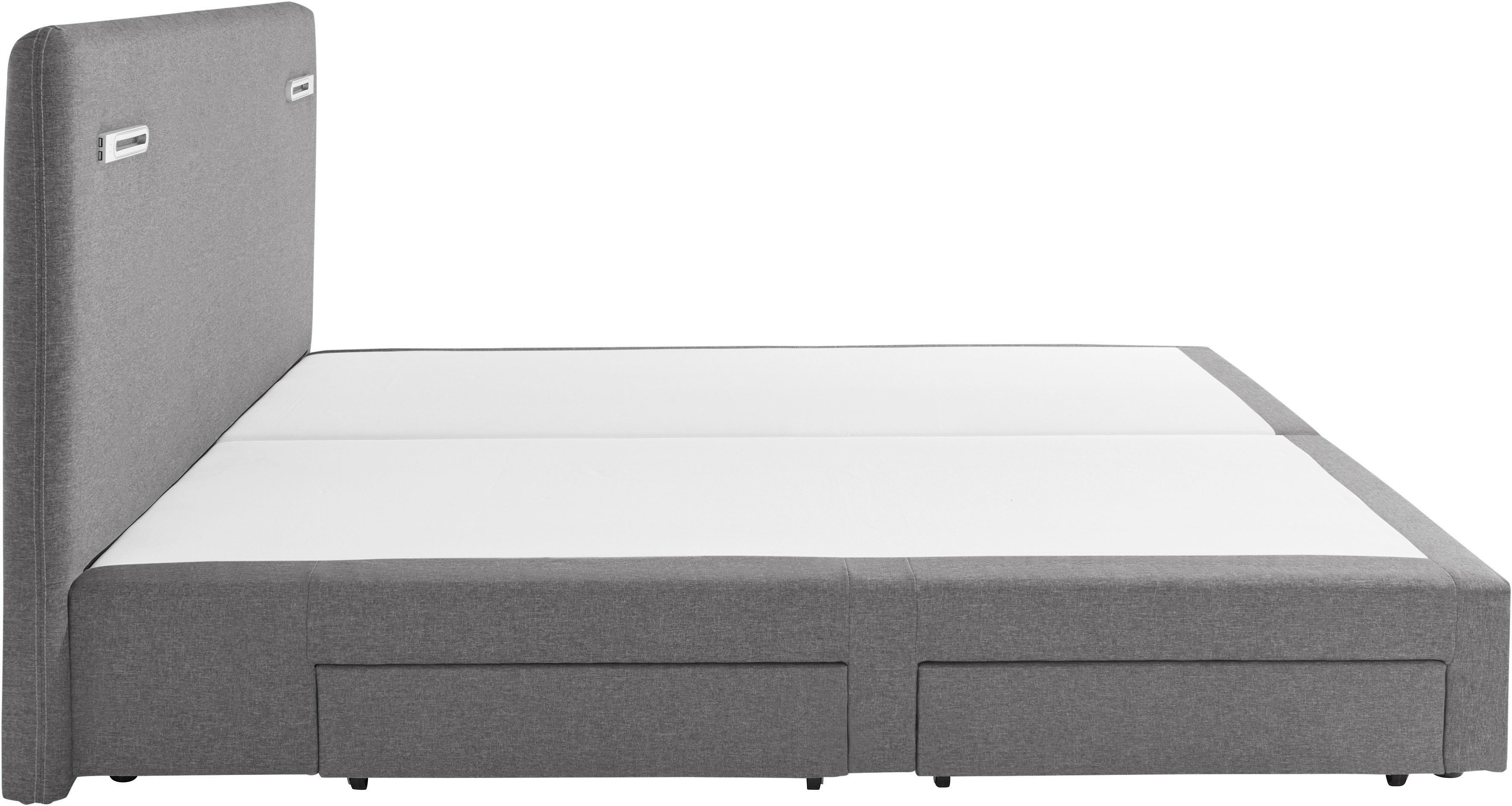 INOSIGN Boxspring Luan Laden, ledverlichting en topmatras, in breedte 120 cm en 180 cm