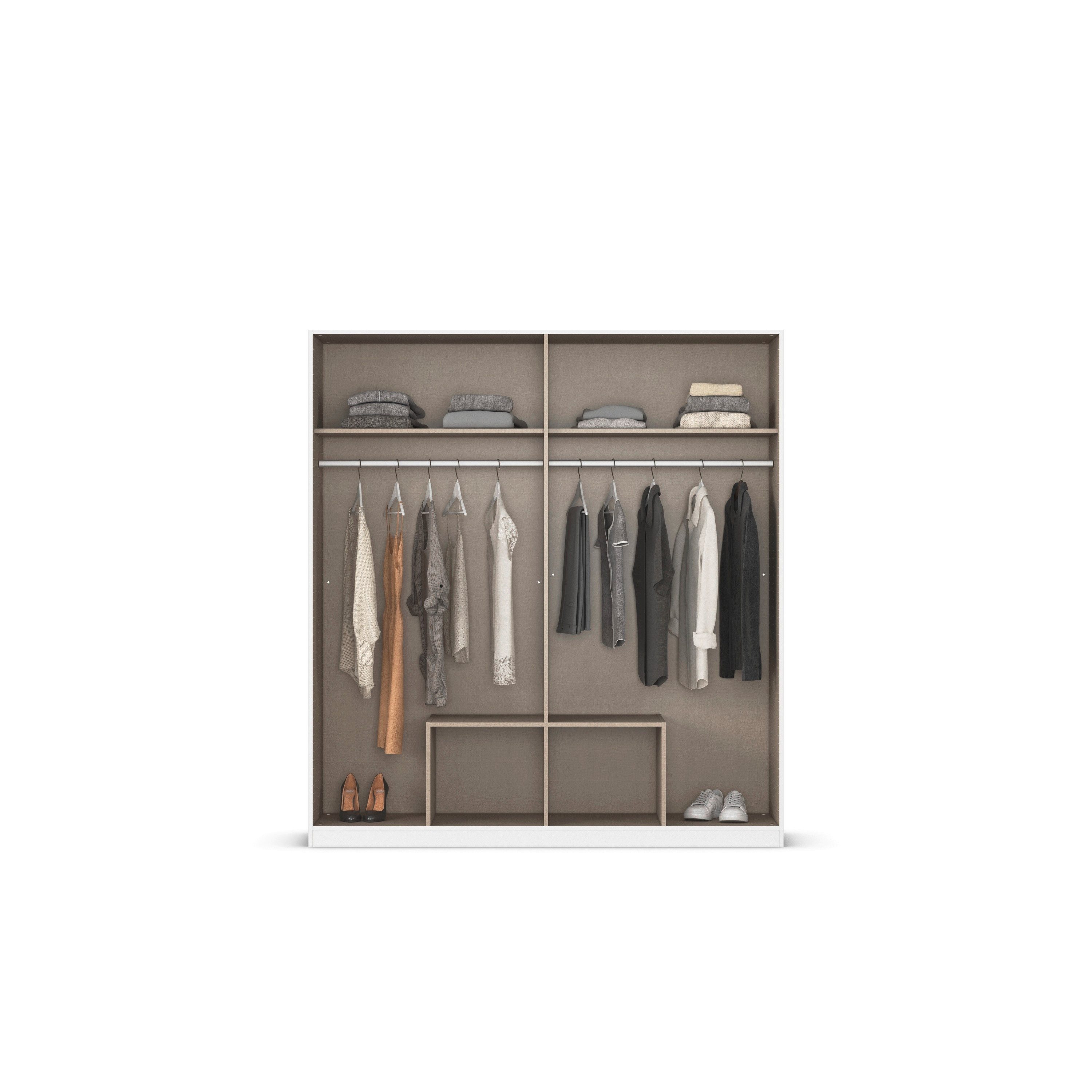 rauch Draaideurkast Kledingkast garderobe KREFELD optioneel met spiegel met 3 greepvarianten, incl. praktische lades made in germany
