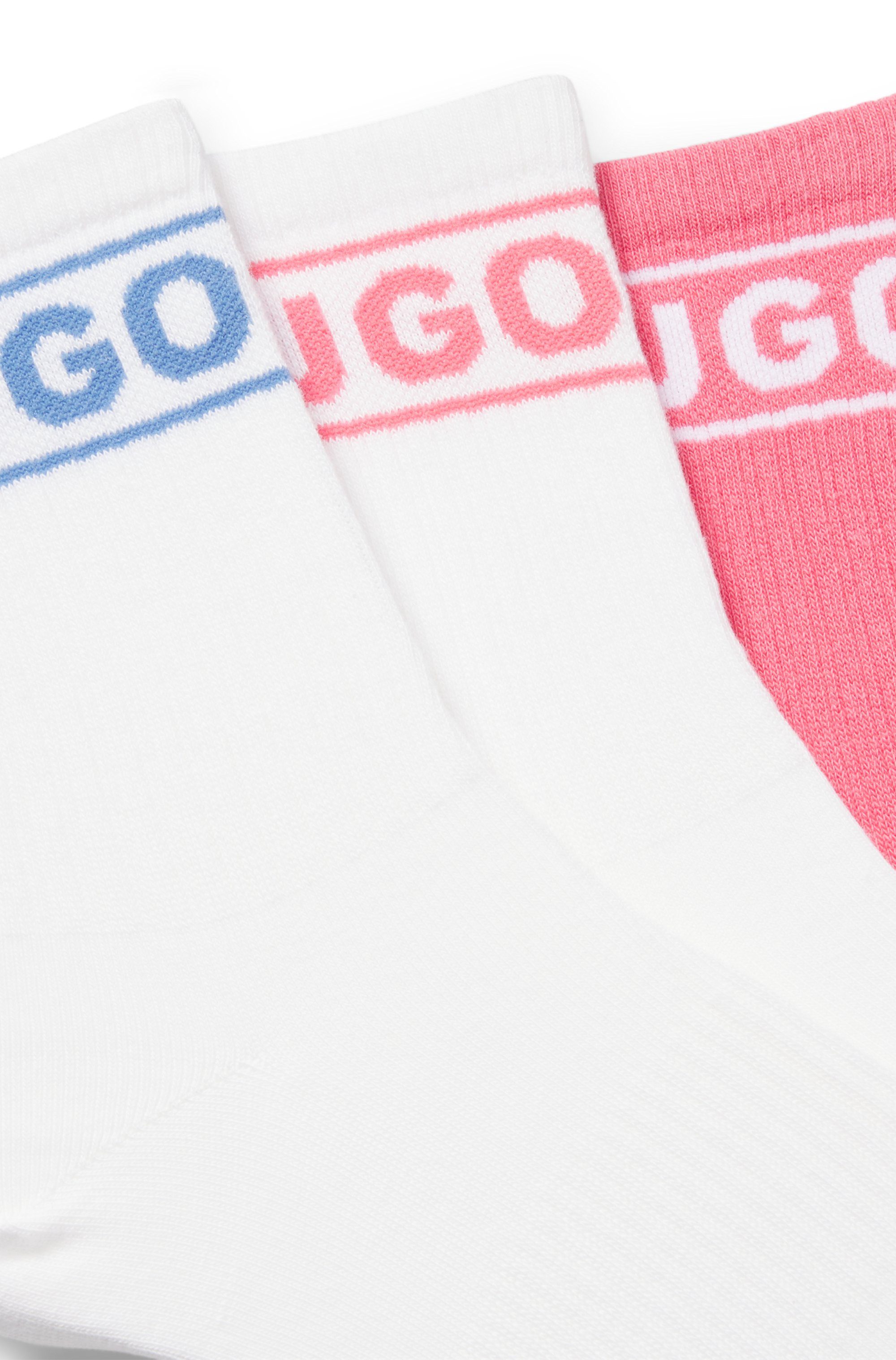 HUGO underwear Vrijetijdssokken 3P QSRIB SPORTY CC W met contrasterend logo-detail (3 paar, Set van 3)