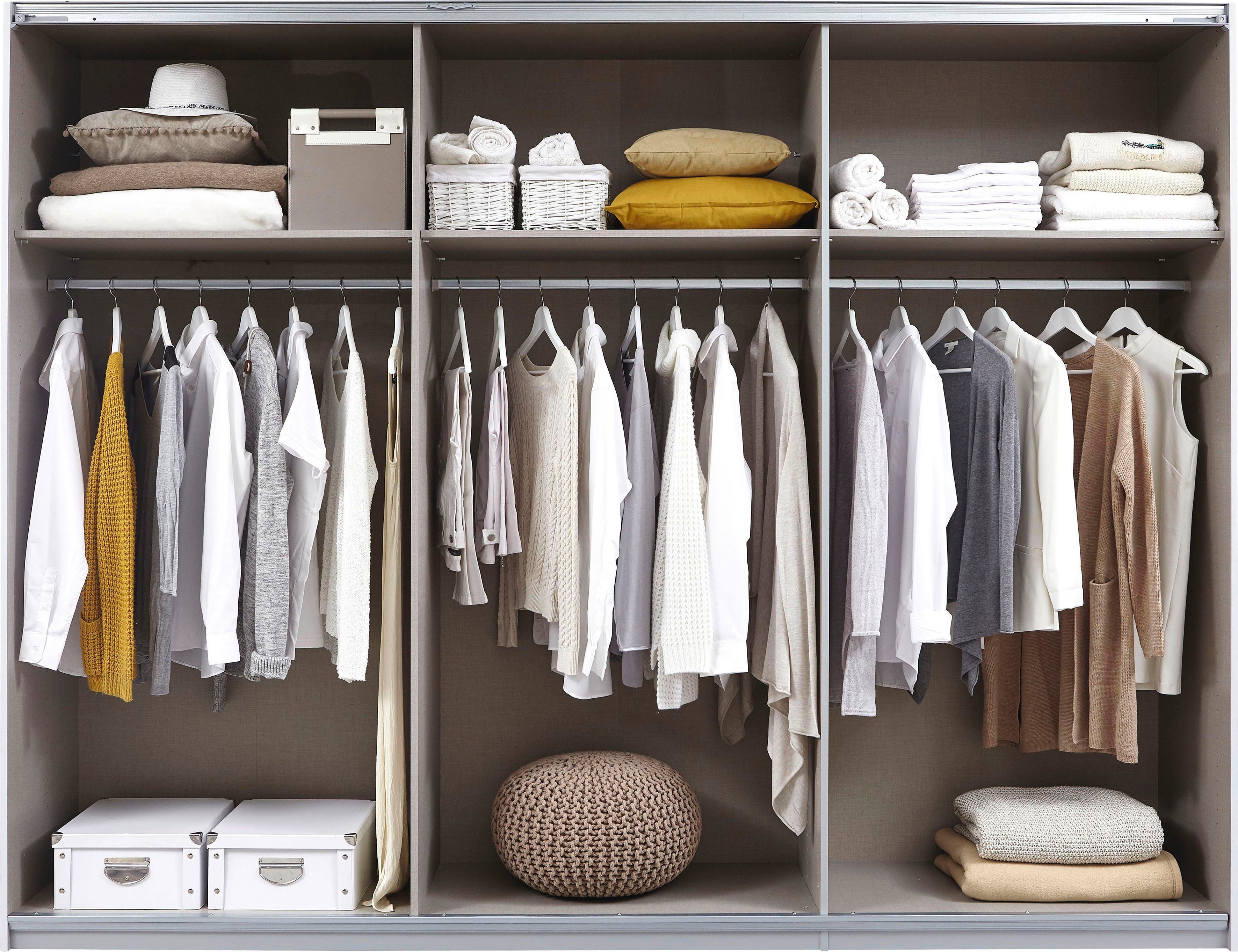 rauch Zweefdeurkast Quadra kledingkast BESTSELLER kast garderobe met mogelijkheid tot individuele frontuitvoering, lichtlopende deuren