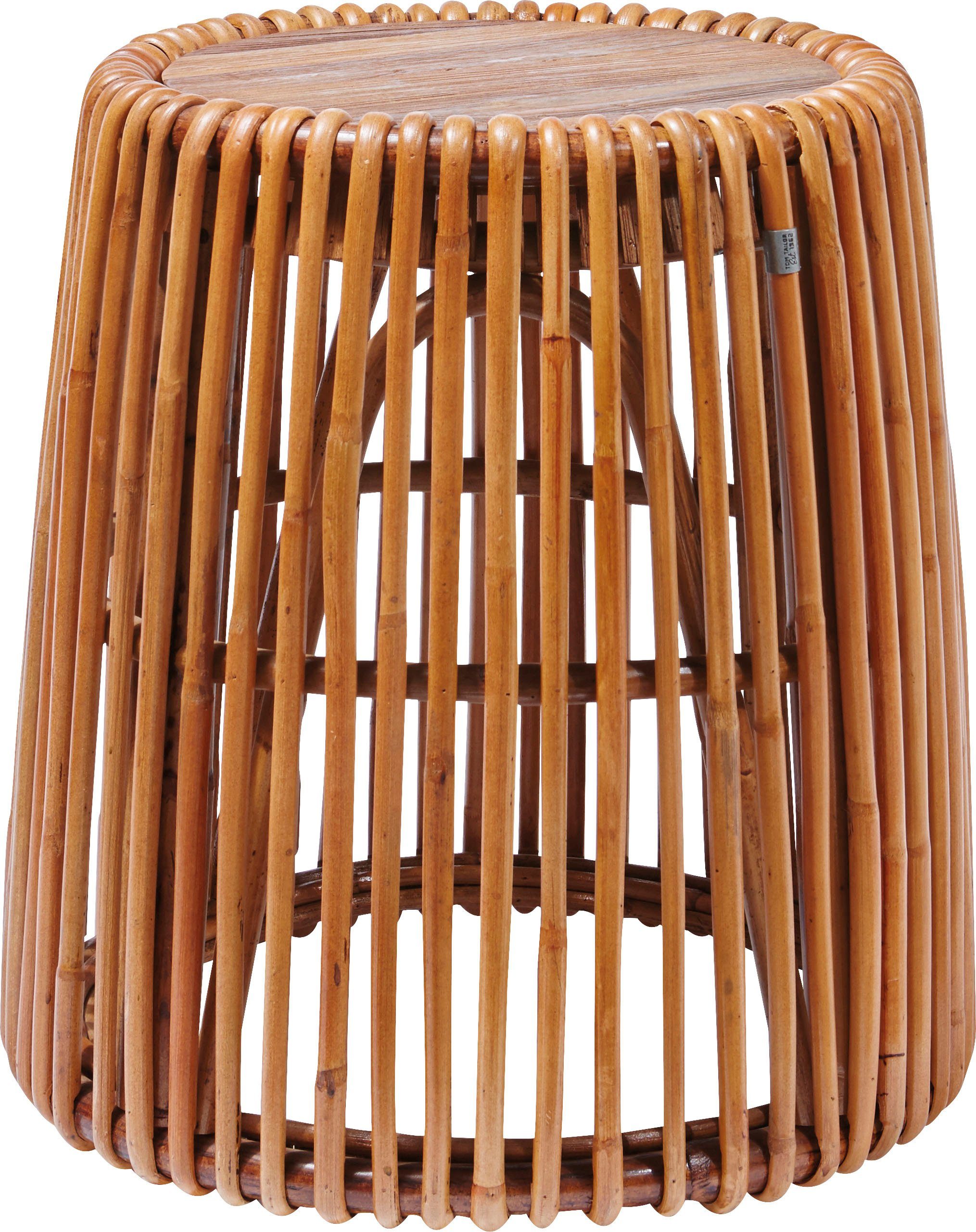 TOM TAILOR HOME Bijzettafel T-RATTAN SIDE TABLE HIGH hoge bijzettafel van rotan met plaat van gerecyclede teakhout