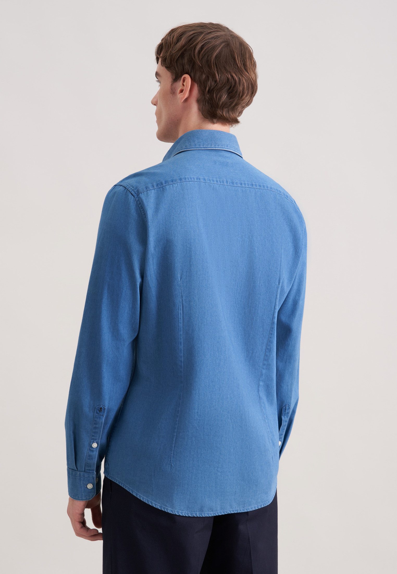 seidensticker Jeans overhemd Slim 1/1 Kentkraag denim