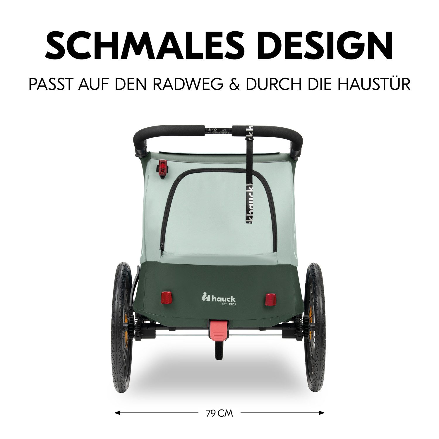 Hauck Kinderen fiets aanhanger 2in1 Bike Trailer und Buggy Dryk Duo Plus, dark green
