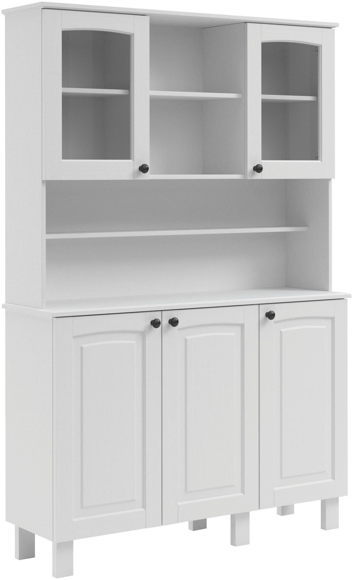 Kochstation Keukenbuffet KS-Osby Massief grenen, breedte 120 cm, 5 deuren (1 stuk) voorraadkasten wit