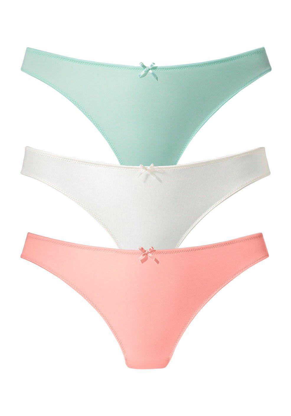 Petite fleur String achter geheel van fijne jacquard-kant (3 stuks)