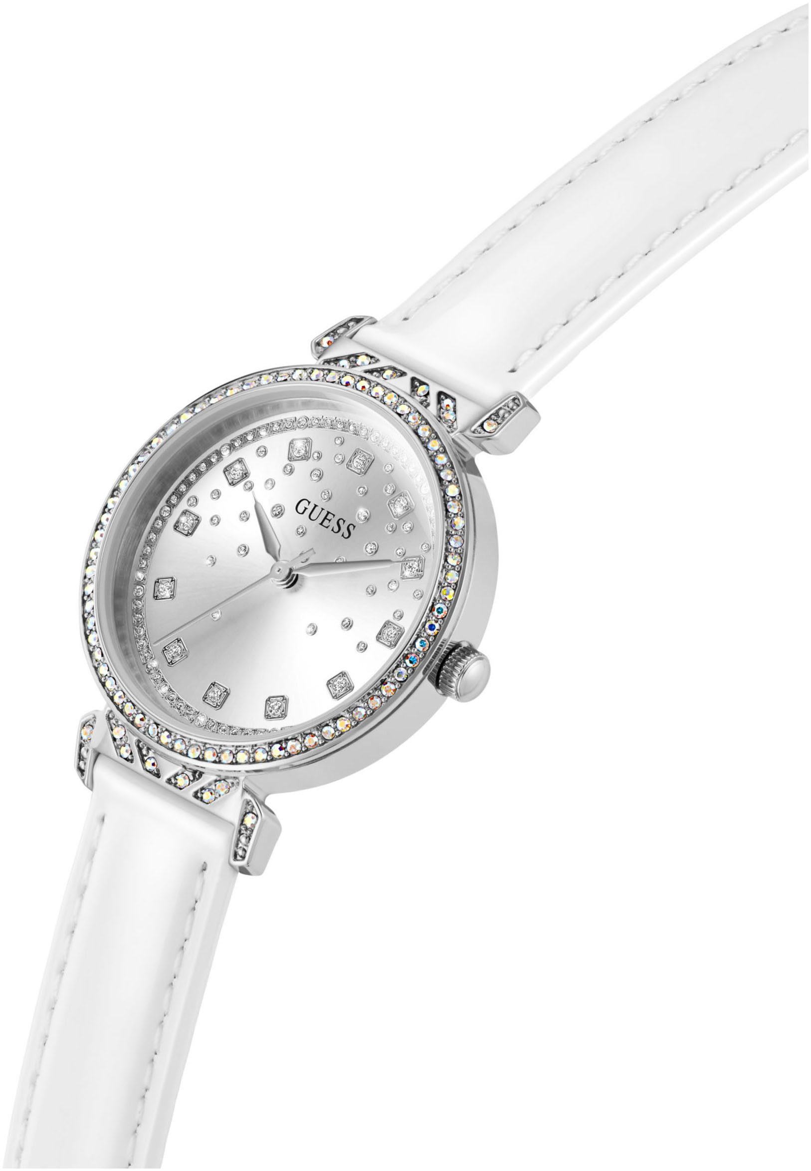 Guess Kwartshorloge ENCHANTMENT Horloge, dameshorloge, kristallen, mineraalglas, stalen band