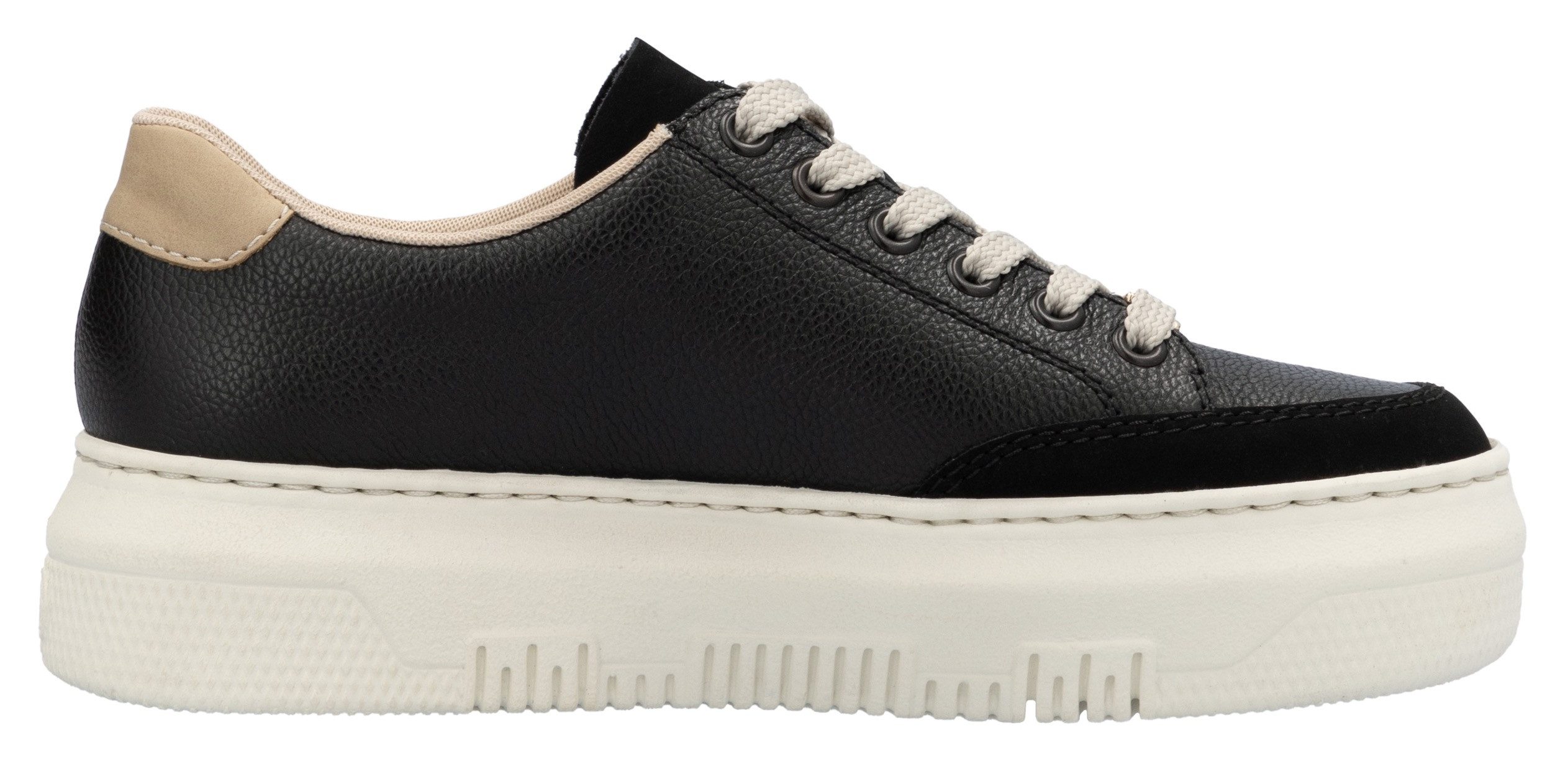 Rieker Plateausneakers , veterschoenen, lage schoen, vrijetijdsschoen met zijrits