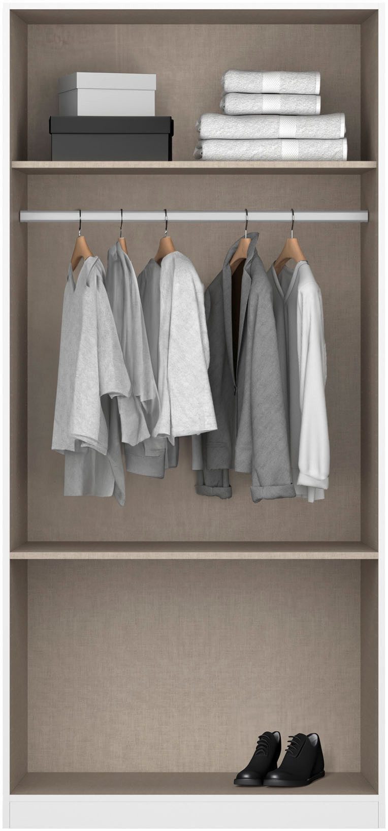 rauch Draaideurkast Kledingkast Kast Garderobe Wasmand COSTA in 3 Breedtes veel ruimte, greeploze front en push-to-open functie made in germany