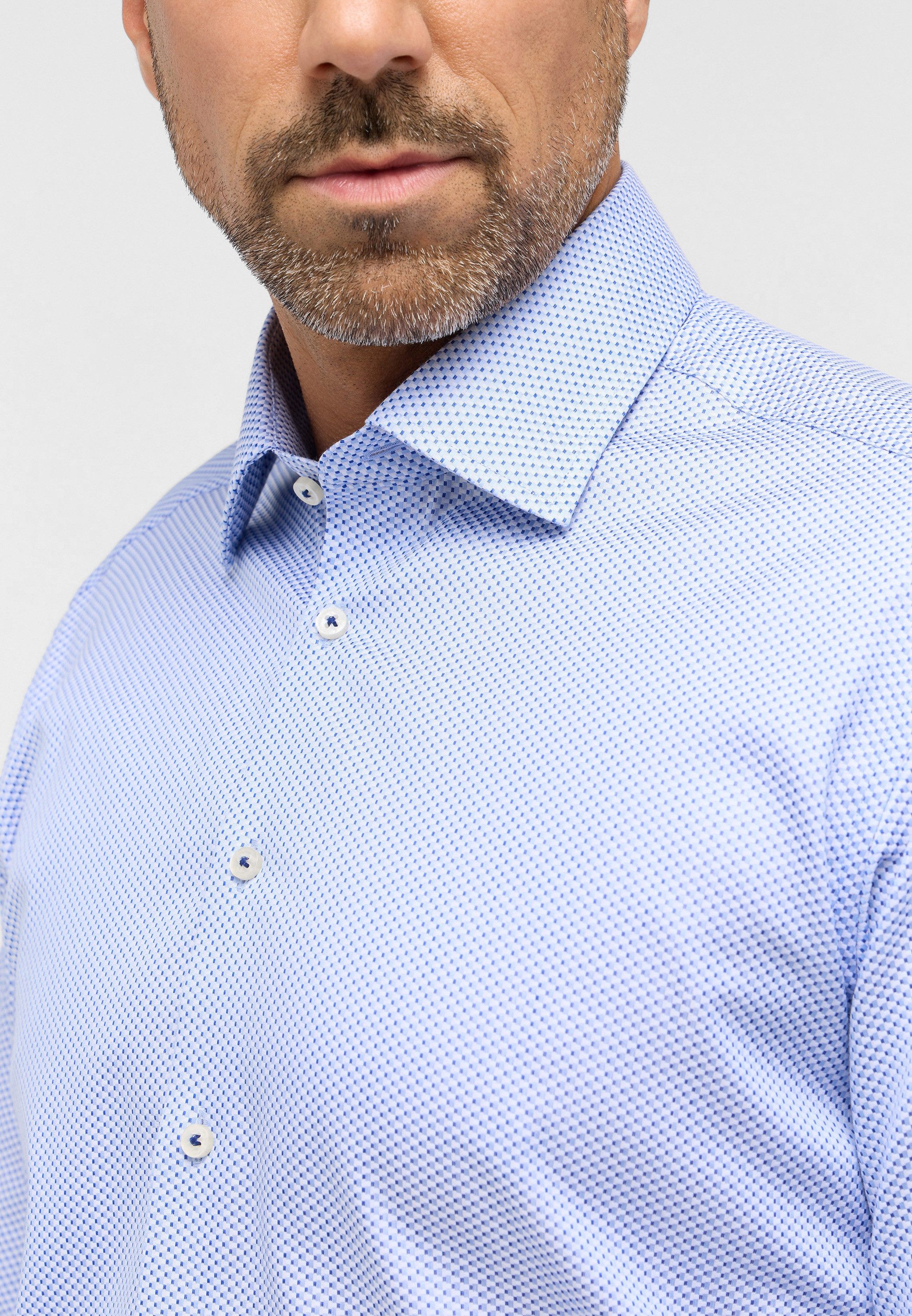 Eterna Overhemd met lange mouwen Comfort fit NON IRON (strijkvrij)