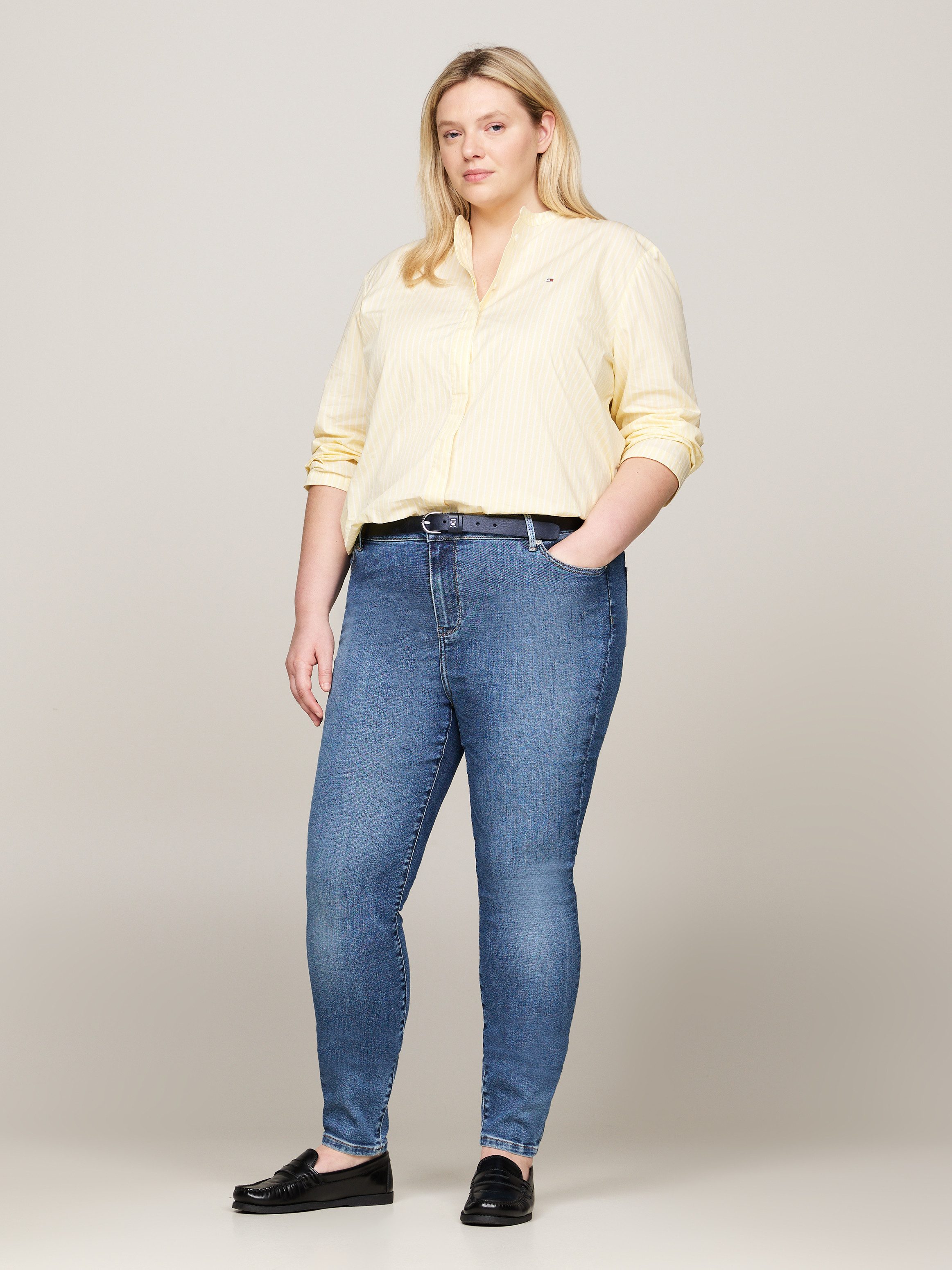 Tommy Hilfiger Curve Skinny fit jeans CRV HARLEM U SKINNY HW Grote maten in stoned washed look