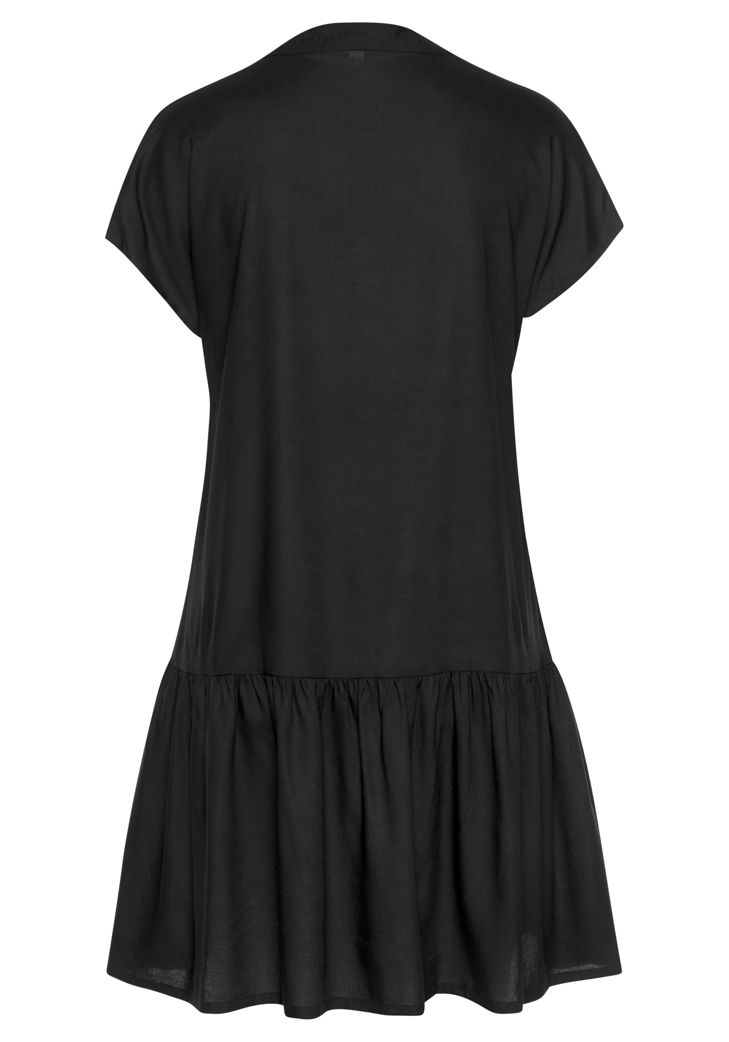 s.Oliver RED LABEL Beachwear Blousejurk met volants op de rok, tuniekjurk, zomerjurk, basic