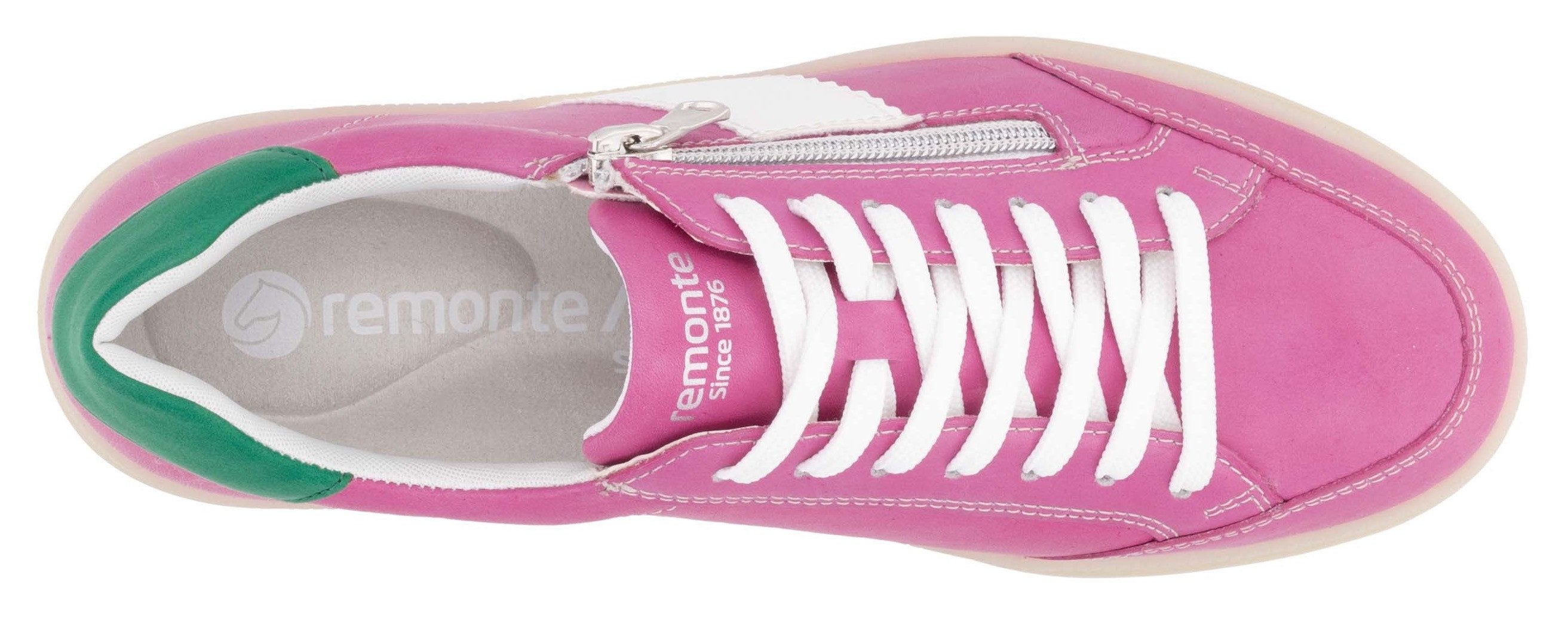 Remonte Plateausneakers Elisabeth Hurley-Collection , vrijetijdsschoen, lage schoen, veterschoen, met extra rits