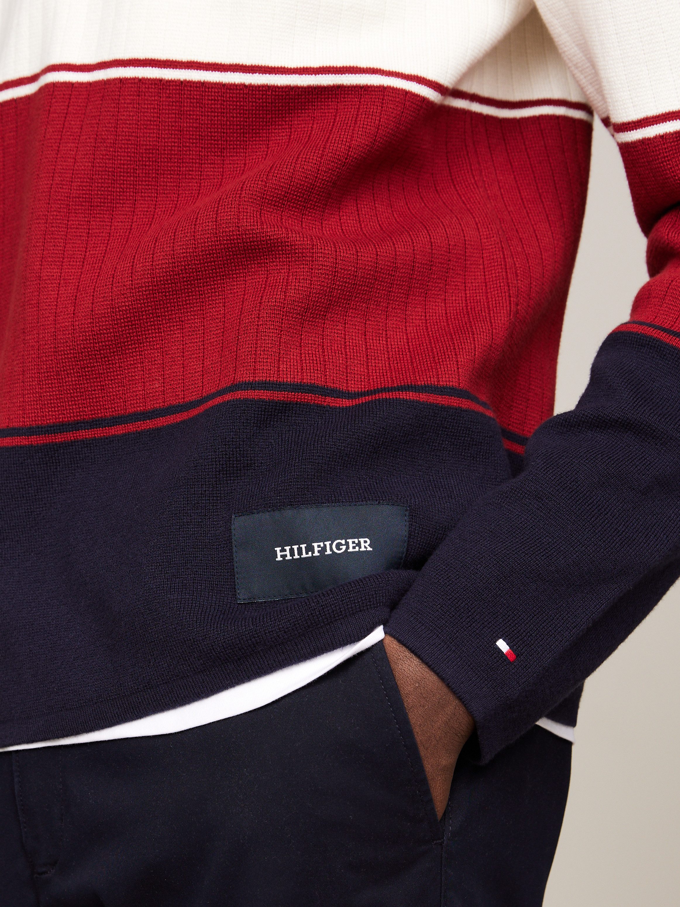 Tommy Hilfiger Trui met ronde hals MILANO COLOURBLOCK CREW NECK
