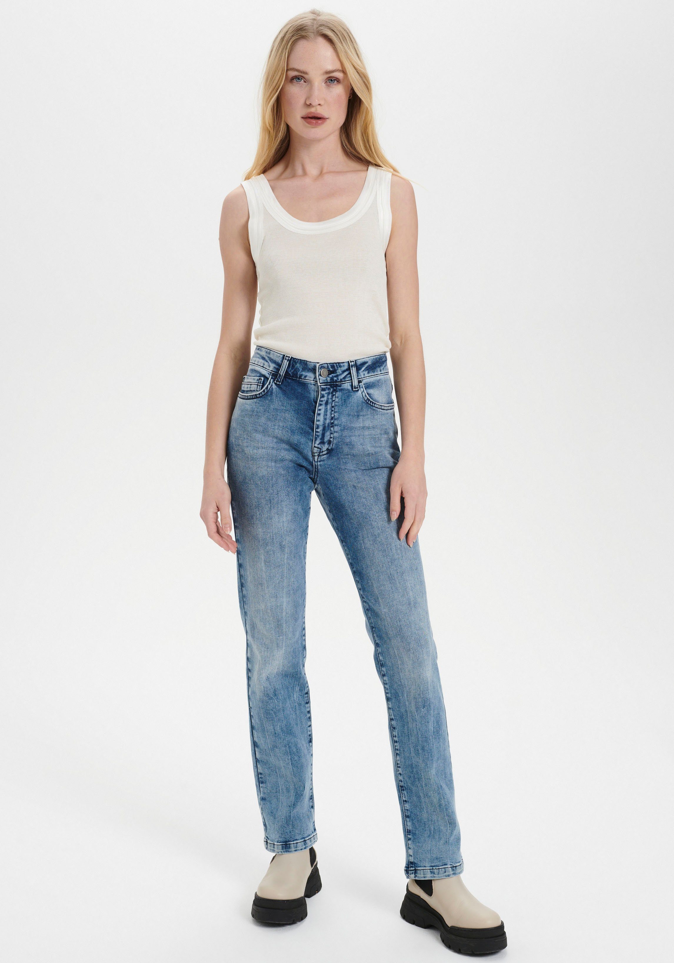 Saint Tropez Tanktop SZ-MAYA TANK TOP met zijde-aandeel