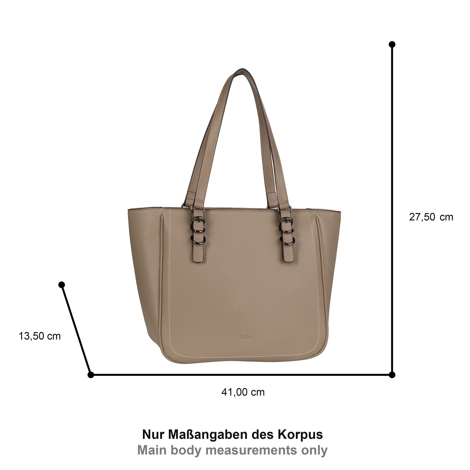 Gabor Shopper Galinna zacht imitatieleer met metalen details en contrastnaden