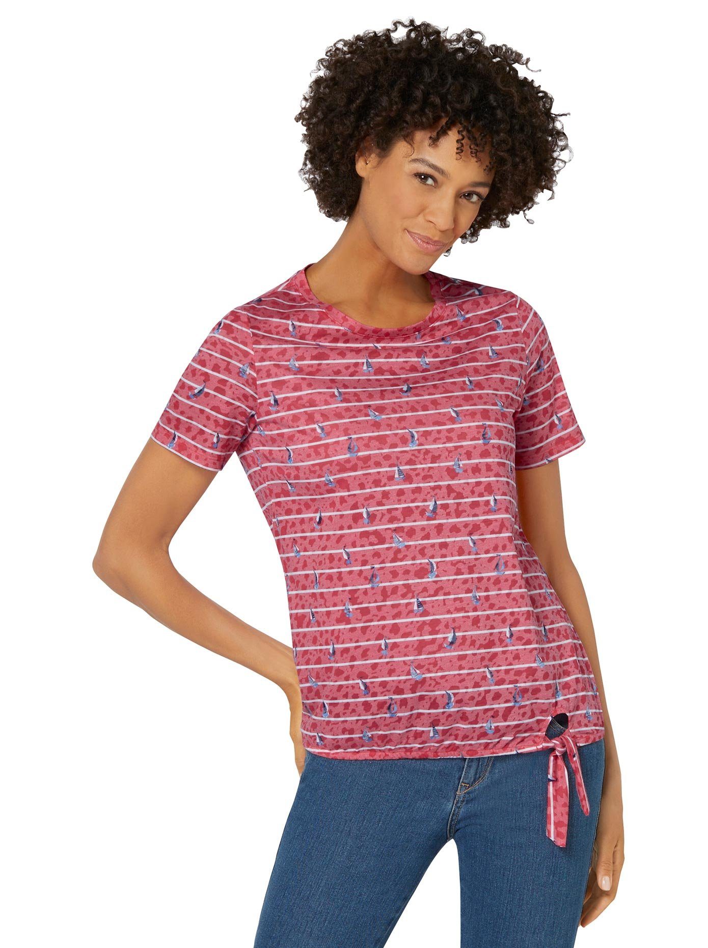 Casual Looks Shirt met korte mouwen Shirt (1-delig) dames t-shirts maat 48 rood