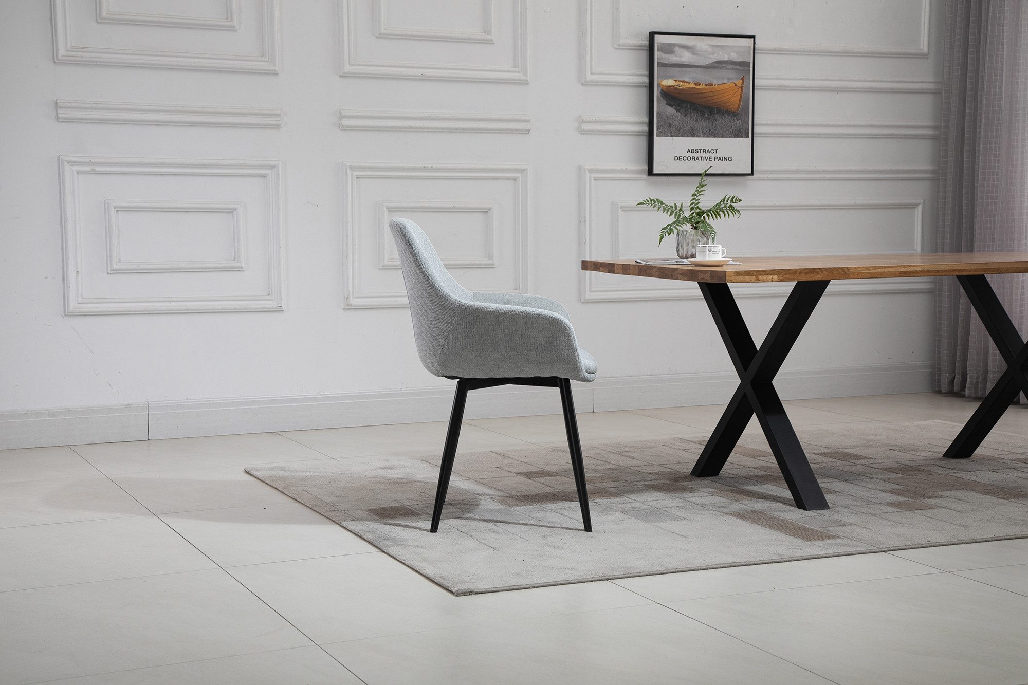 SalesFever Eethoek Tafelblad behandeld met OSMO hardwasolie in zijdeglans afwerking (set, 5-delig)