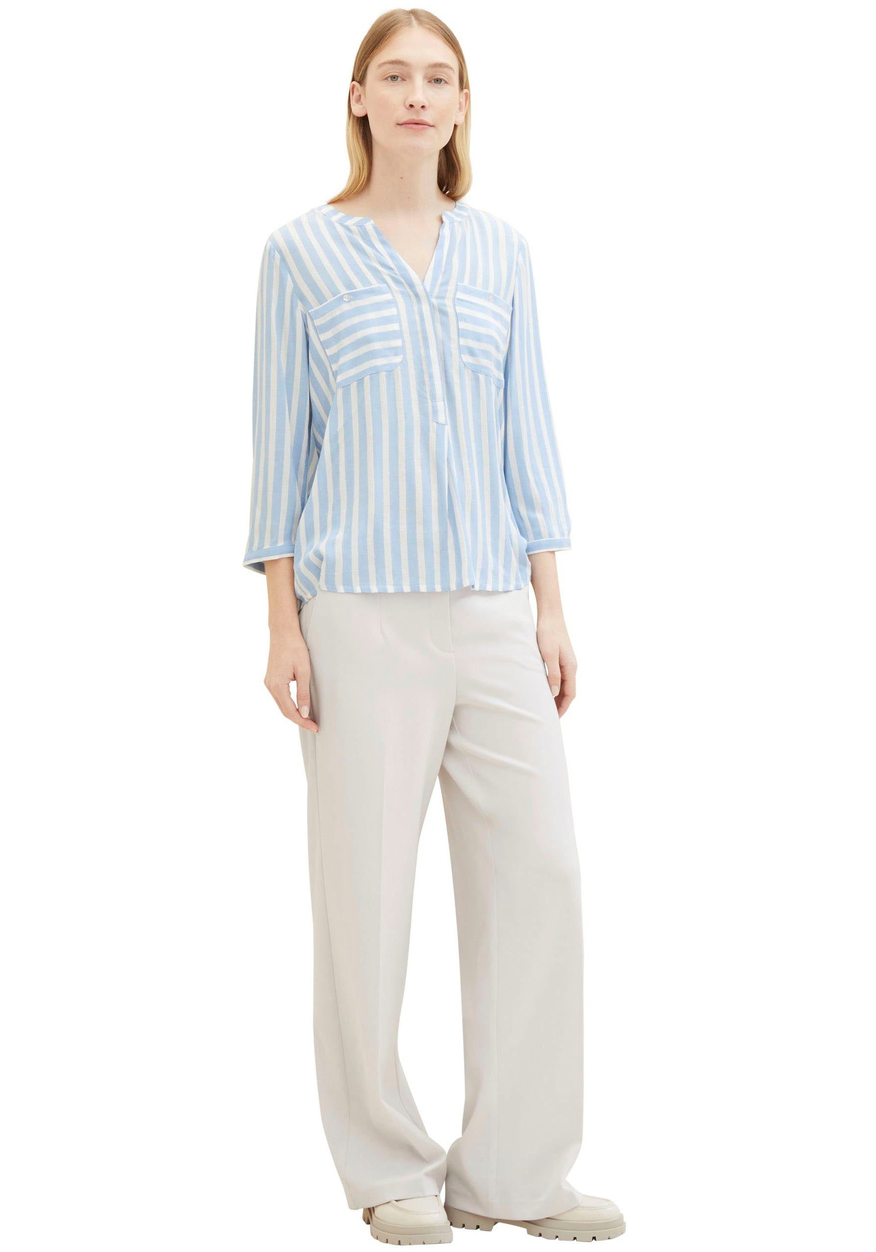 Tom Tailor Blouse zonder sluiting met verborgen knoopsluiting