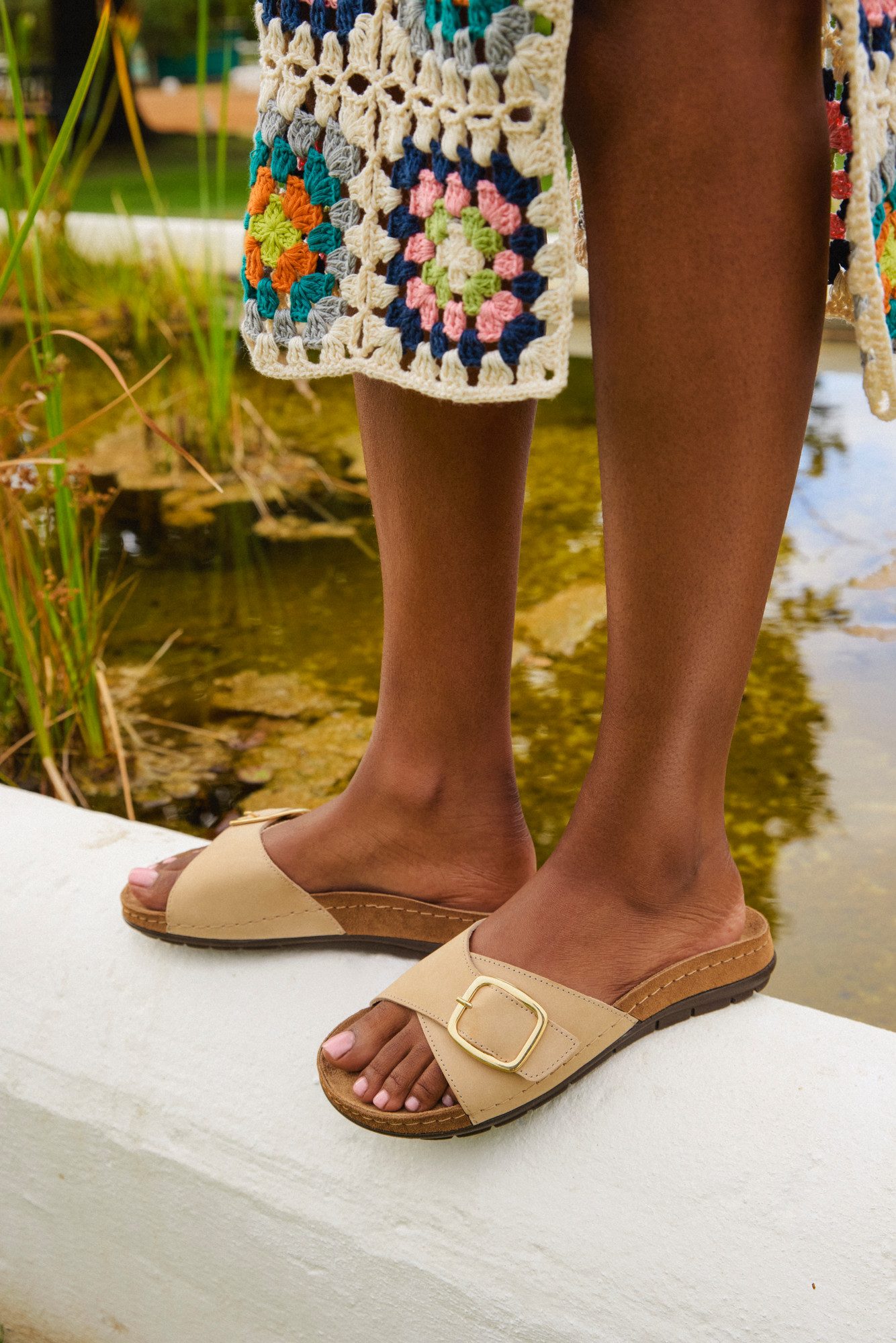 Rohde Slippers Rodigo Zomerschoen, slippers, strandschoen, badschoen met leren zacht voetbed