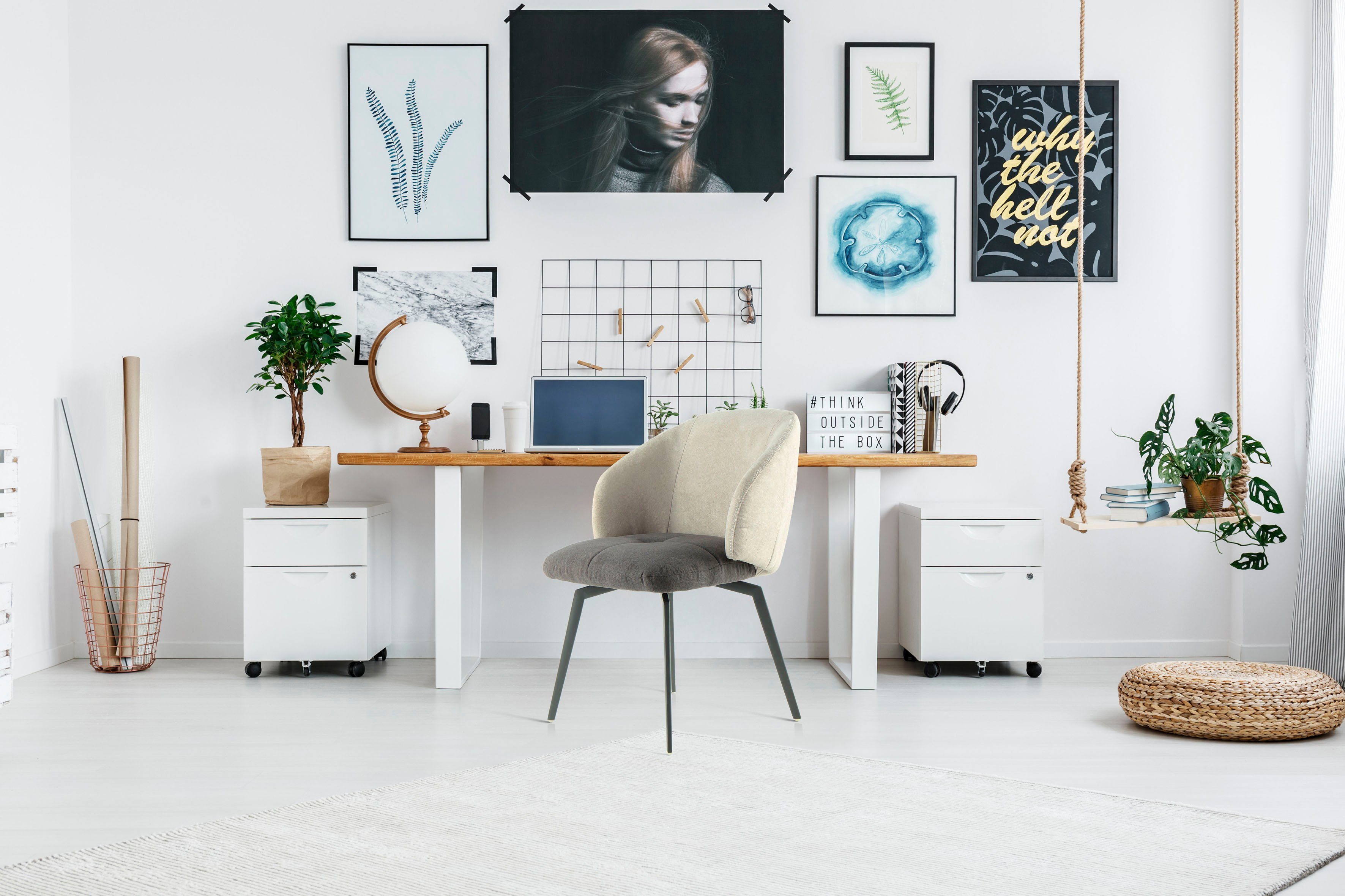Kayoom Kuipstoel Stoel Carol 225, decoratieve stoel in retro-look, tweekleurig ontworpen (1 stuk)