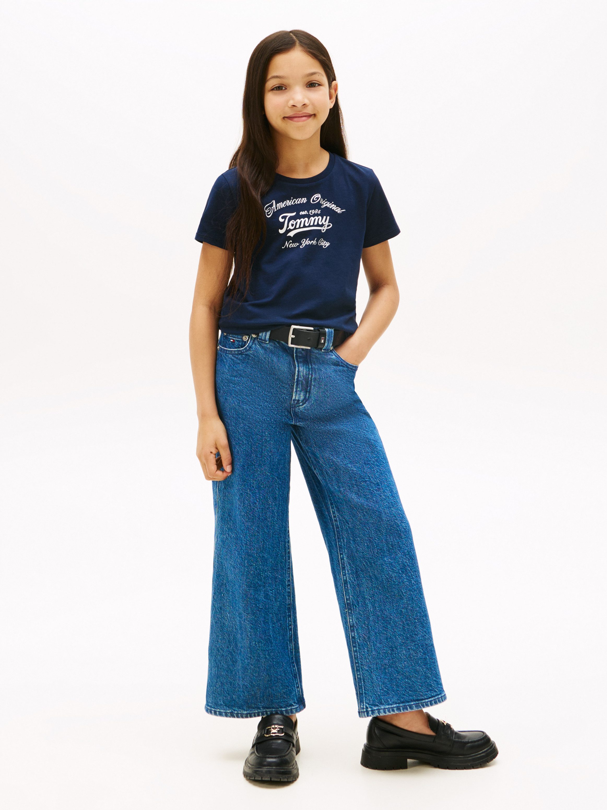 Tommy Hilfiger T-shirt TOMMY SCRIPT TEE SS voor kinderen tot 16 jaar, glanzende print