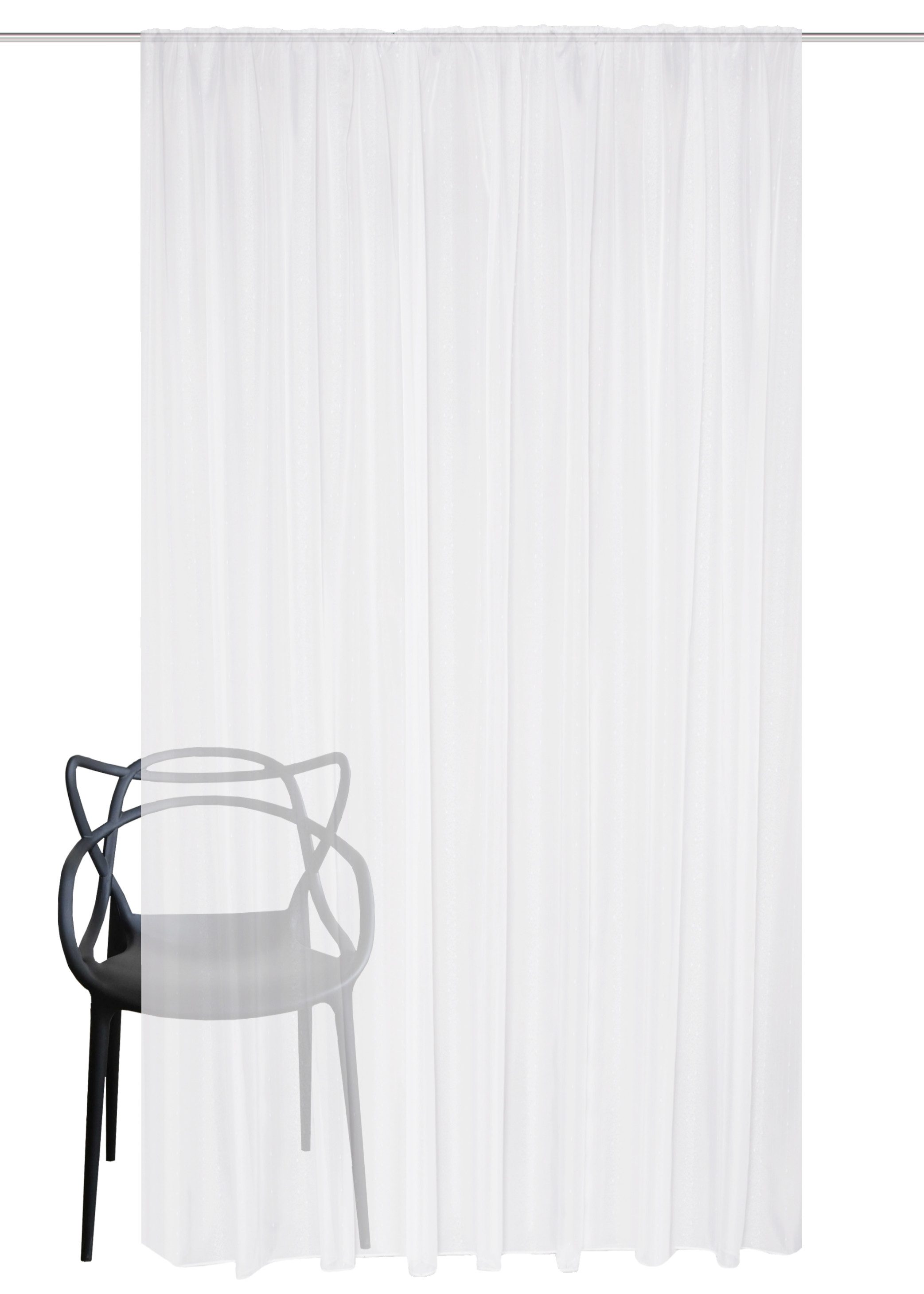 HOME WOHNIDEEN Gordijn Kyra EFFECT VOILE LANGS STREPEN, RUFFLE BAND (1 stuk)