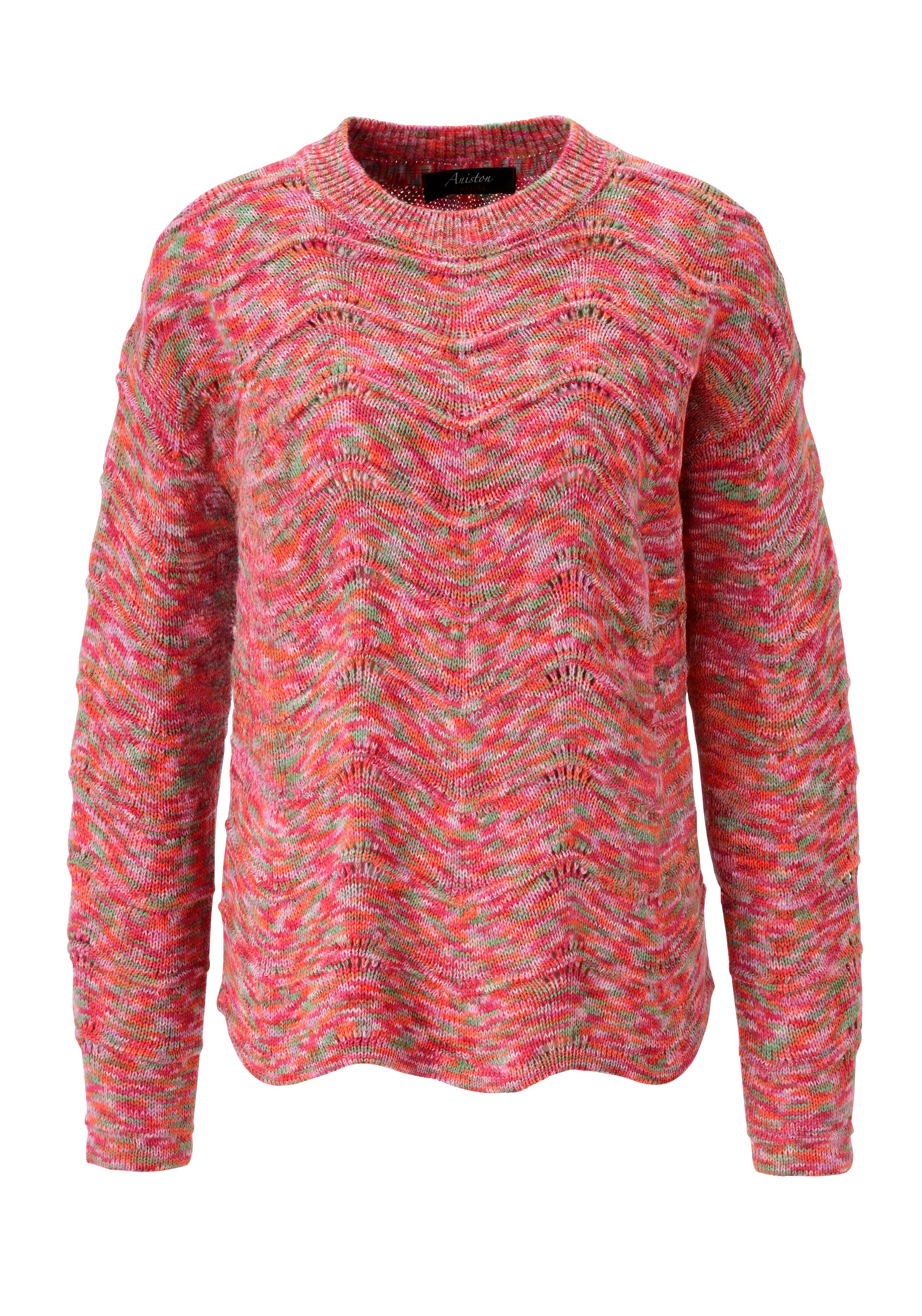 Aniston CASUAL Gebreide trui van bont spacegaren - elk stuk is uniek - nieuwe collectie