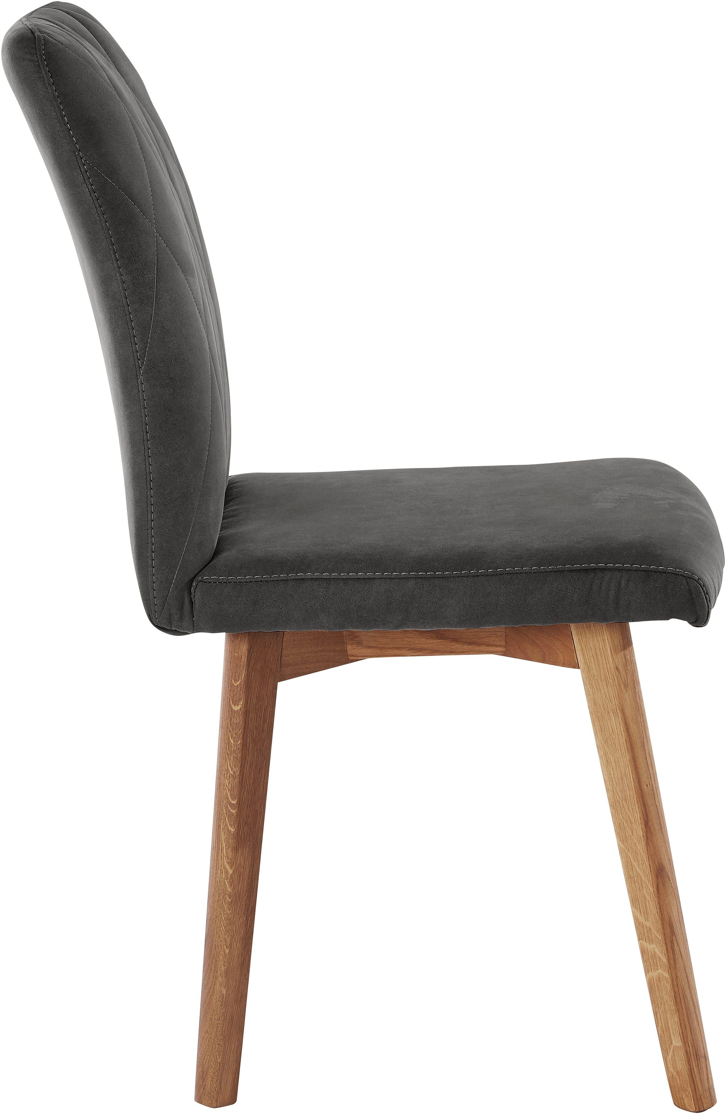 Home affaire Eetkamerstoel Brest Frame van eiken massief hout geolied (2 stuks)