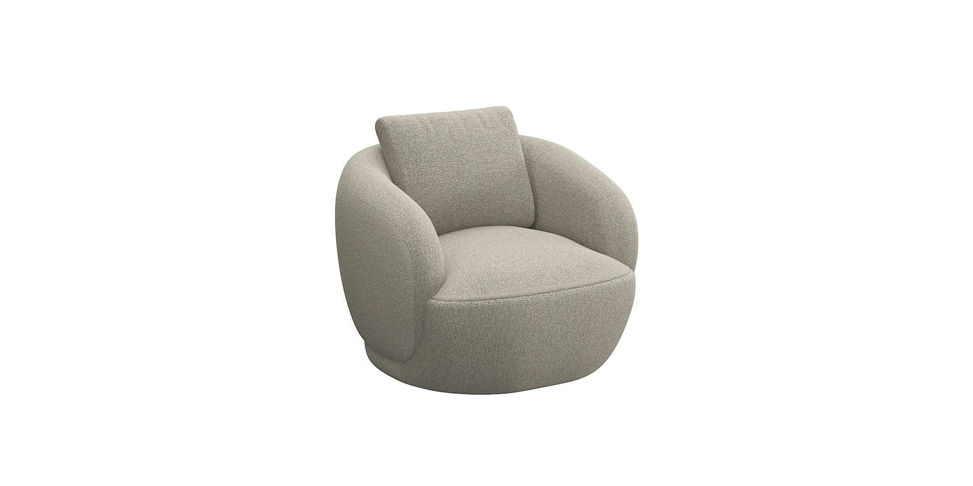 FLEXLUX Fauteuil Torino, rond, draaibaar, eenpersoonsbank, fauteuil, Modern, organisch fauteuilontwerp, koudschuim, golfvering