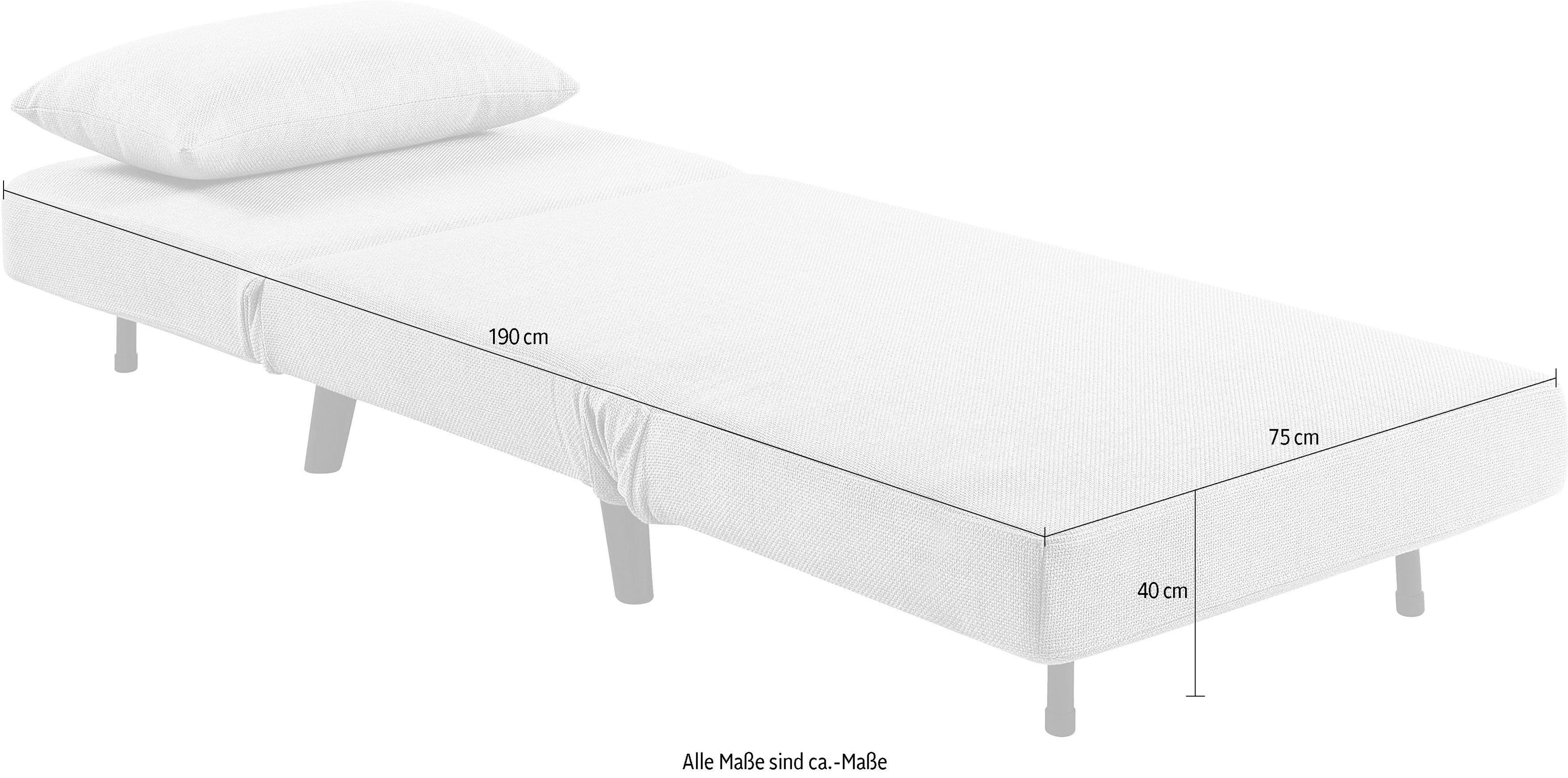 ATLANTIC home collection Fauteuil Robby incl. bedfunctie, meerdere verstelbaar, structuurstof
