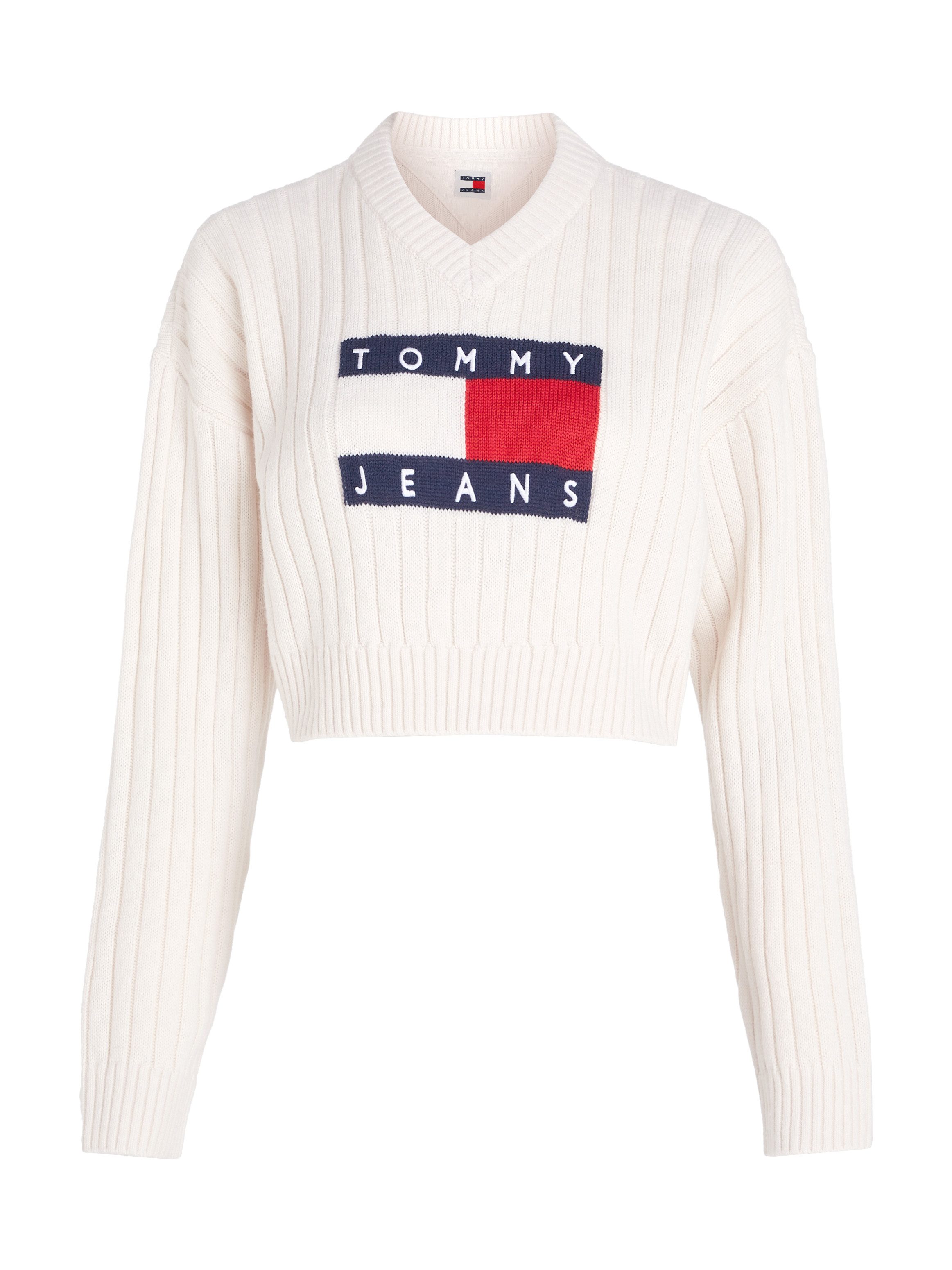 TOMMY JEANS Gebreide trui TJW VNCK CENTER FLAG SWEATER EXT