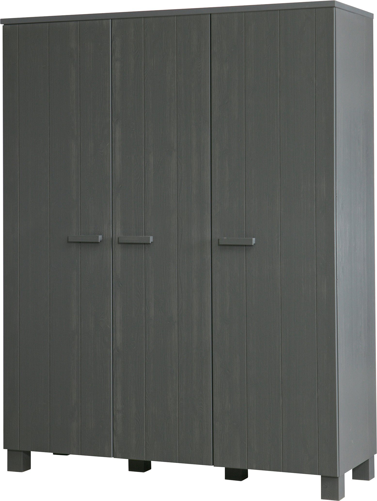 WOOOD Kledingkast Dennis met kledingstang, breedte 158 cm garderobekasten grijs