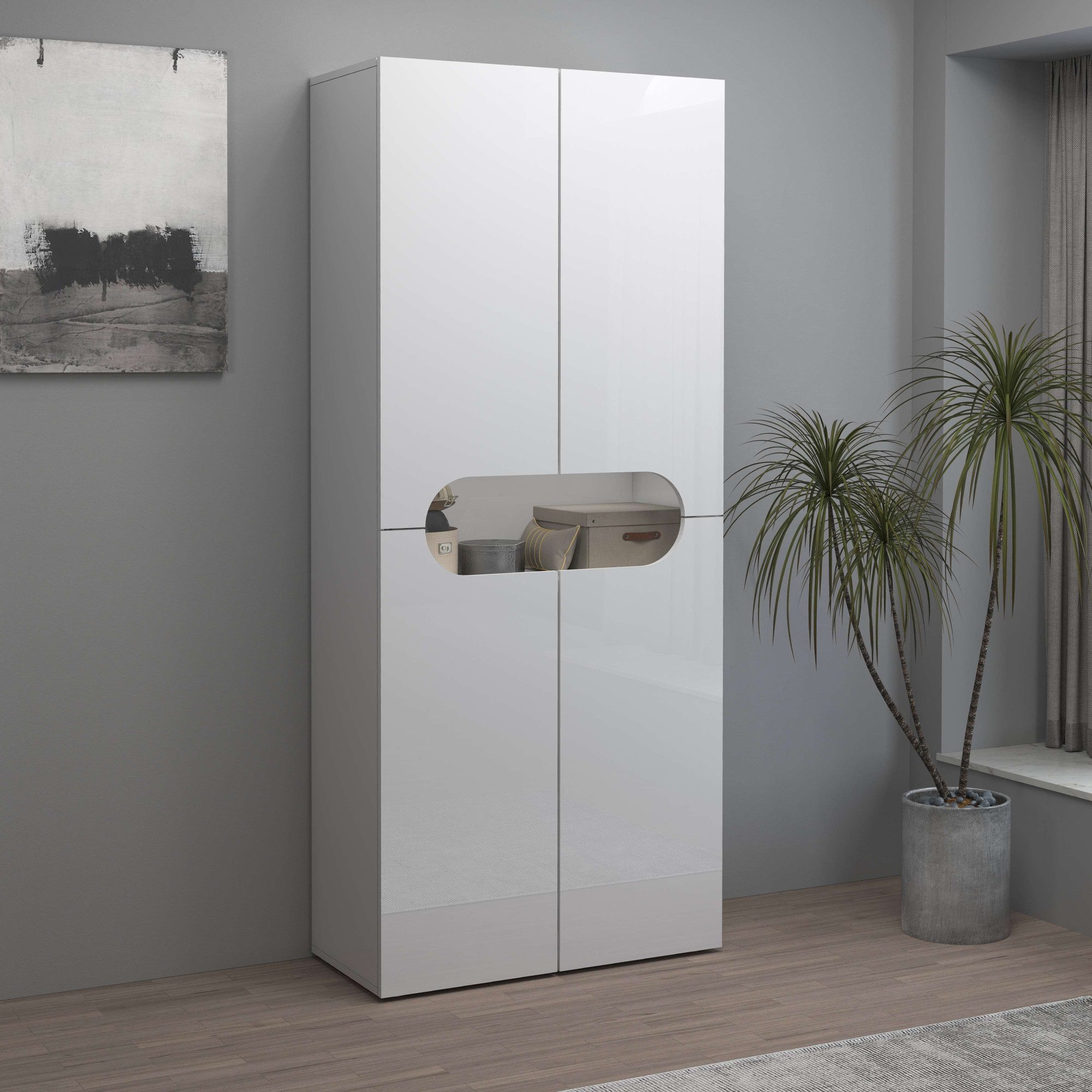 INOSIGN Schoenenkast Real, schoenenkast, schoenencommode, schoenenrek, breedte 80 cm, hoogte 190 cm