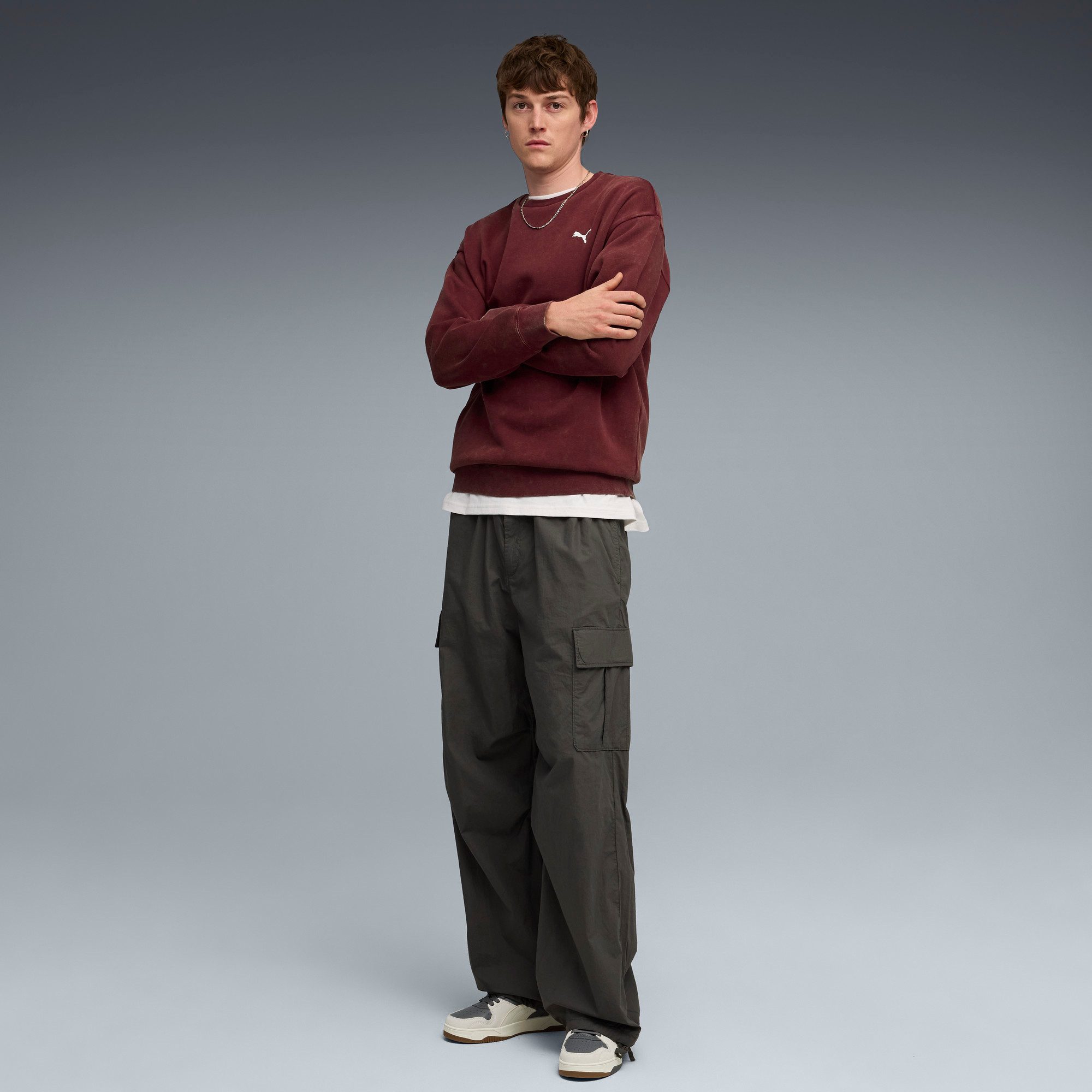 PUMA Shirt met lange mouwen ESS ELEVATED RELAXED WASH CREW FL