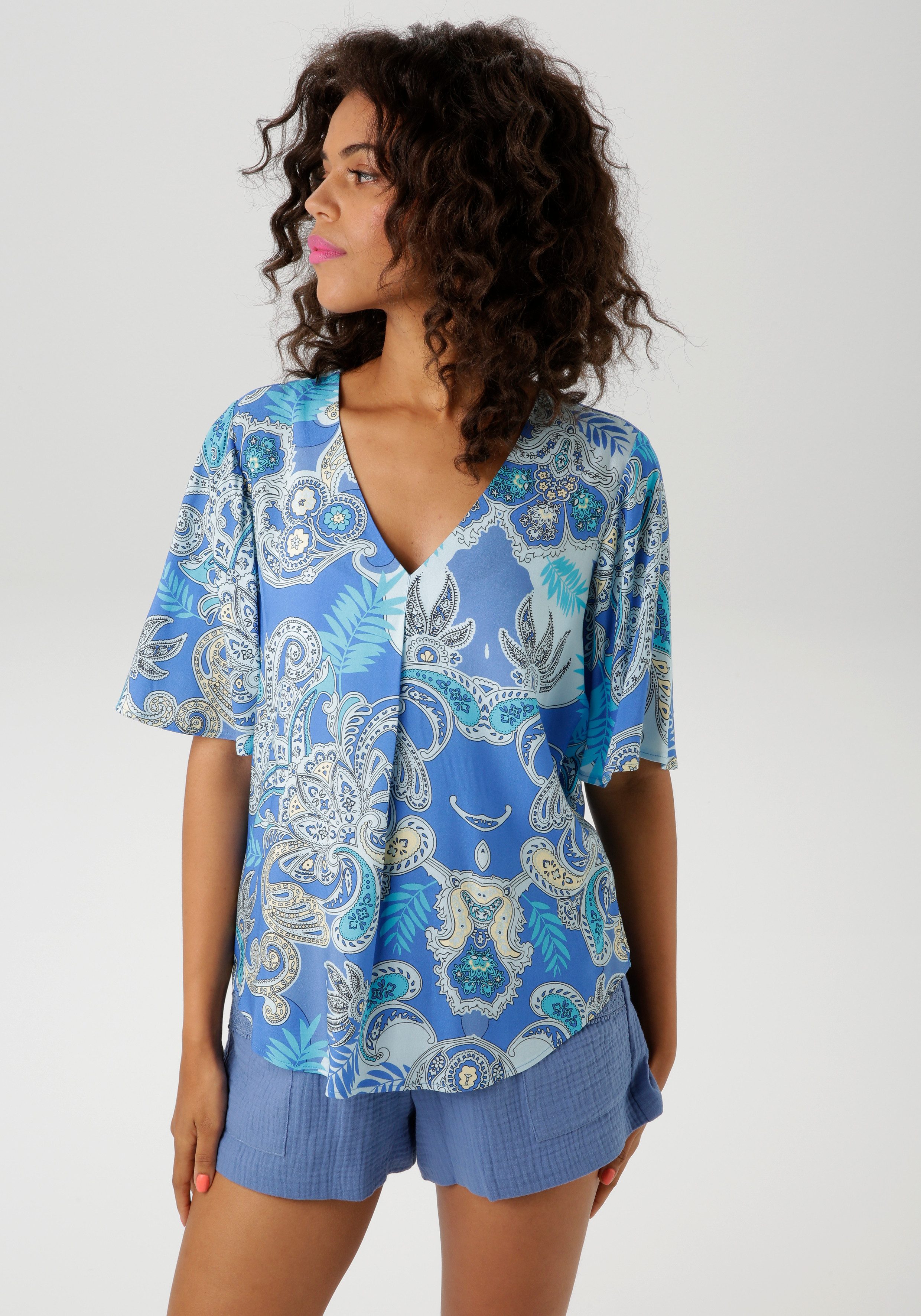 Aniston CASUAL Blouse zonder sluiting met grootformaat paisley-patroon - nieuwe collectie