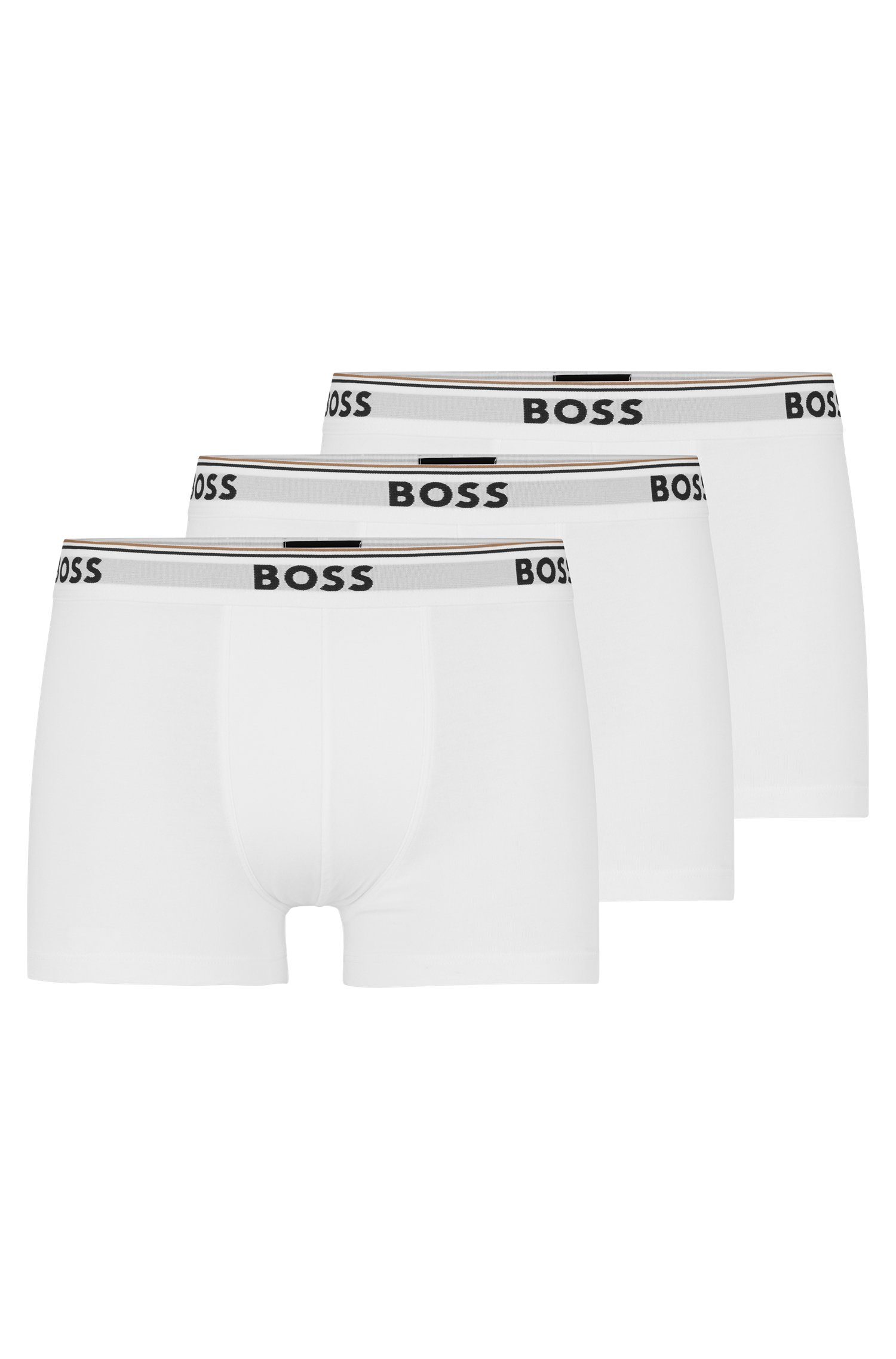 BOSS Boxershort TRUNK 3 PACK BOSS opdruk op de tailleband (3 stuks)