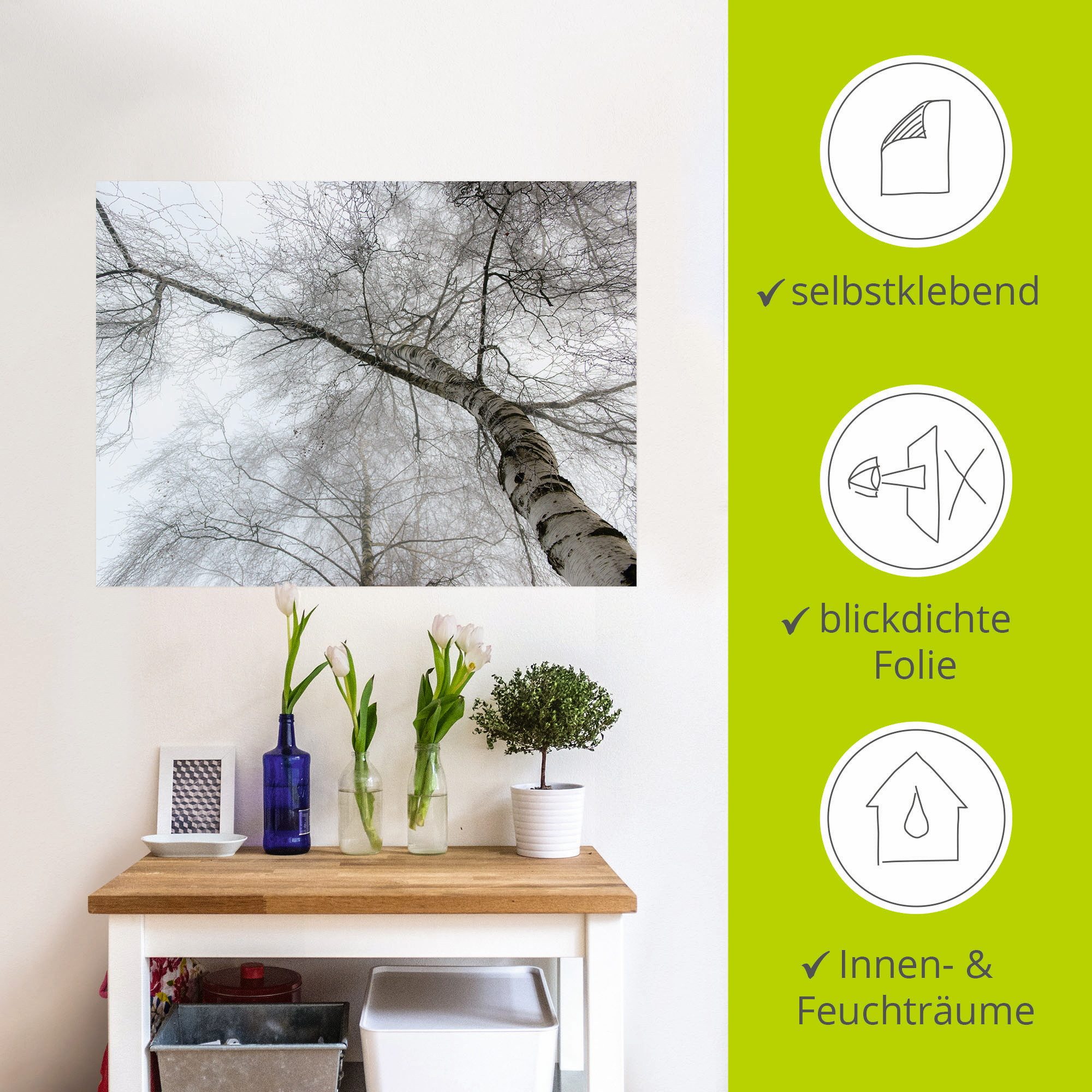 Artland Artprint Winter berk als artprint op linnen, muursticker in verschillende maten