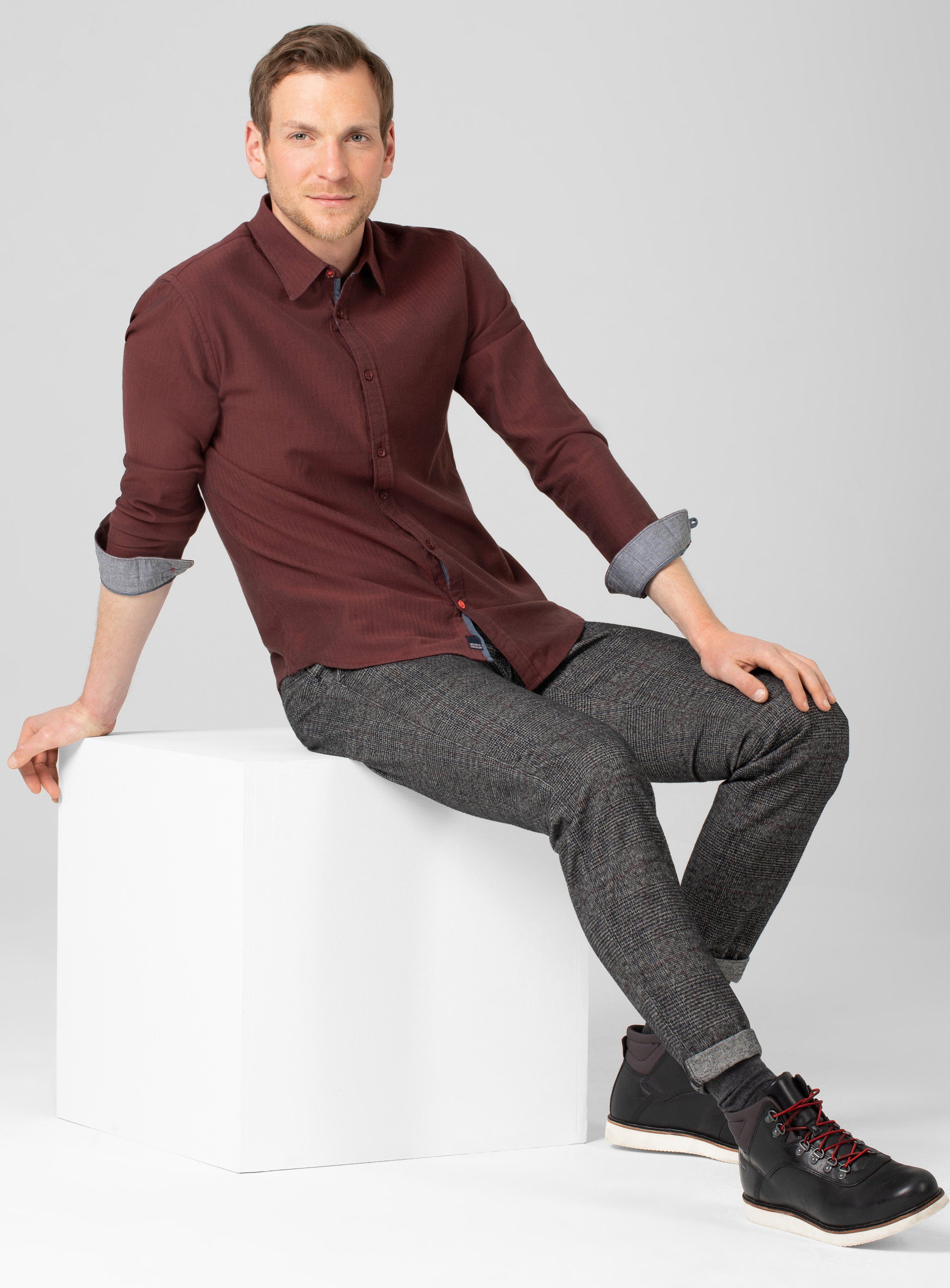 TIMEZONE Overhemd met lange mouwen Micro Pattern Shirt