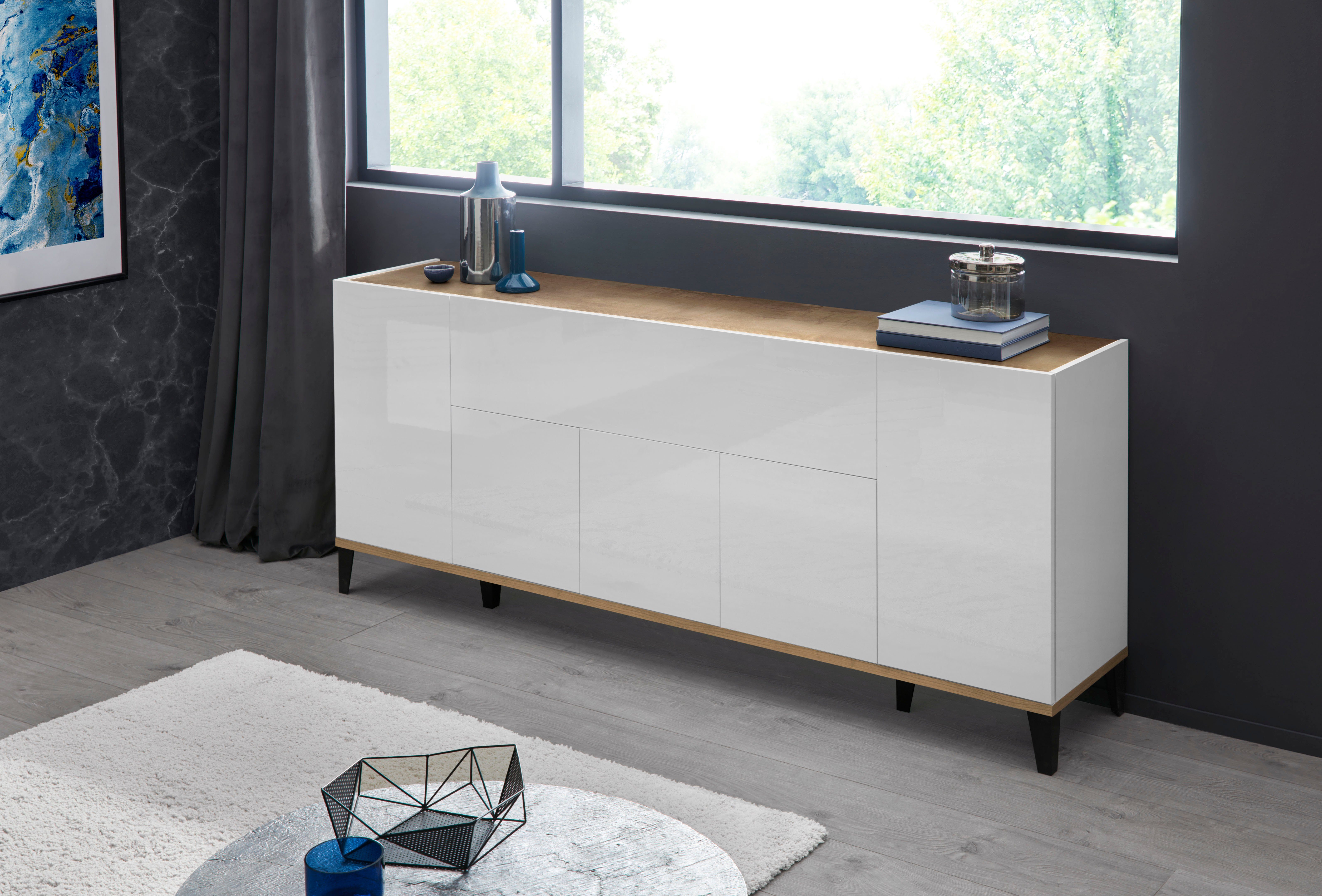 INOSIGN Dressoir SUNRISE Dressoir met 5 deuren en 1 klepdeur, breedte 200 cm