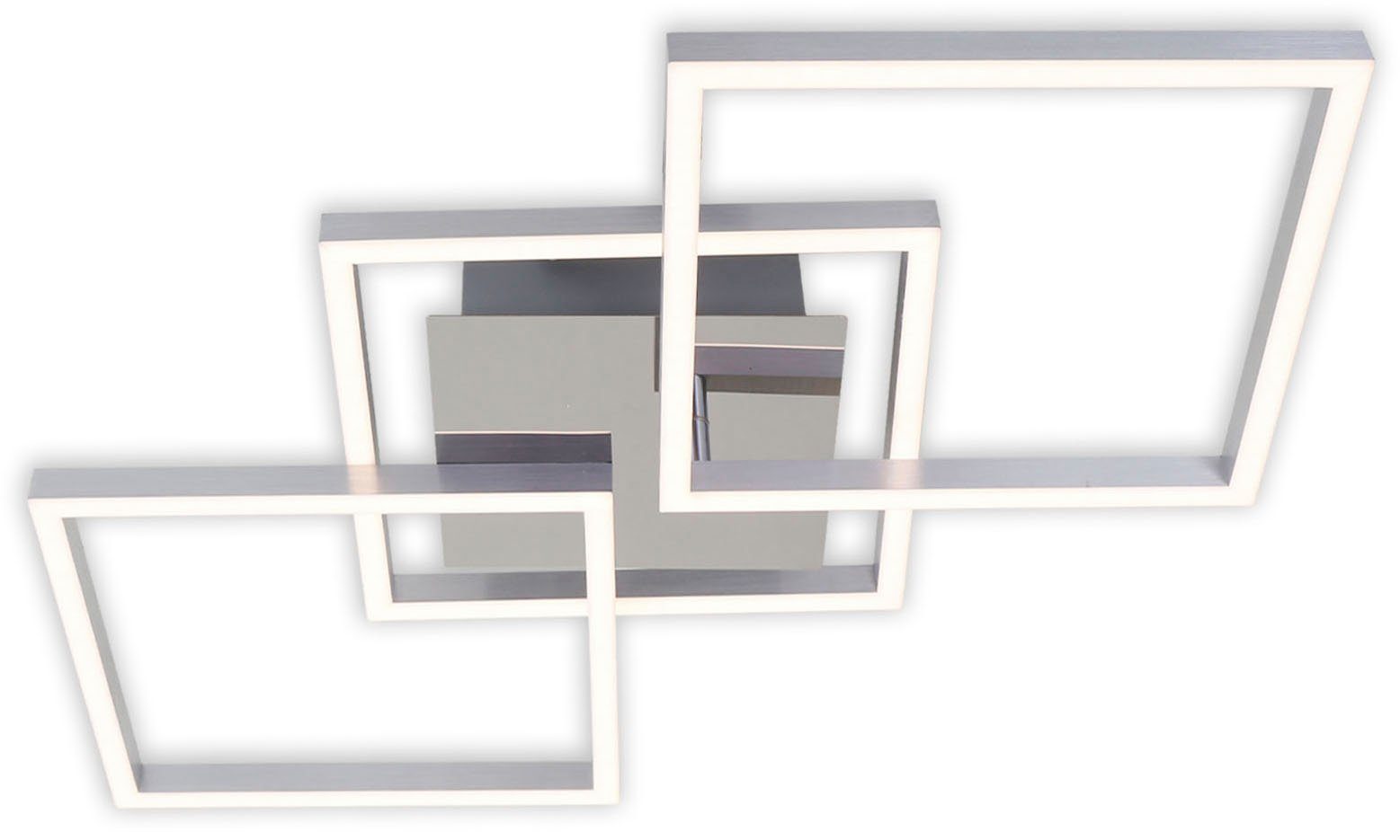 Briloner Leuchten Led-plafondlamp 3217018 FRAME Plafondlamp, 76,3x36,8x7,3 cm, chroom-aluminium, 36W, woonkamer, keuken, gang