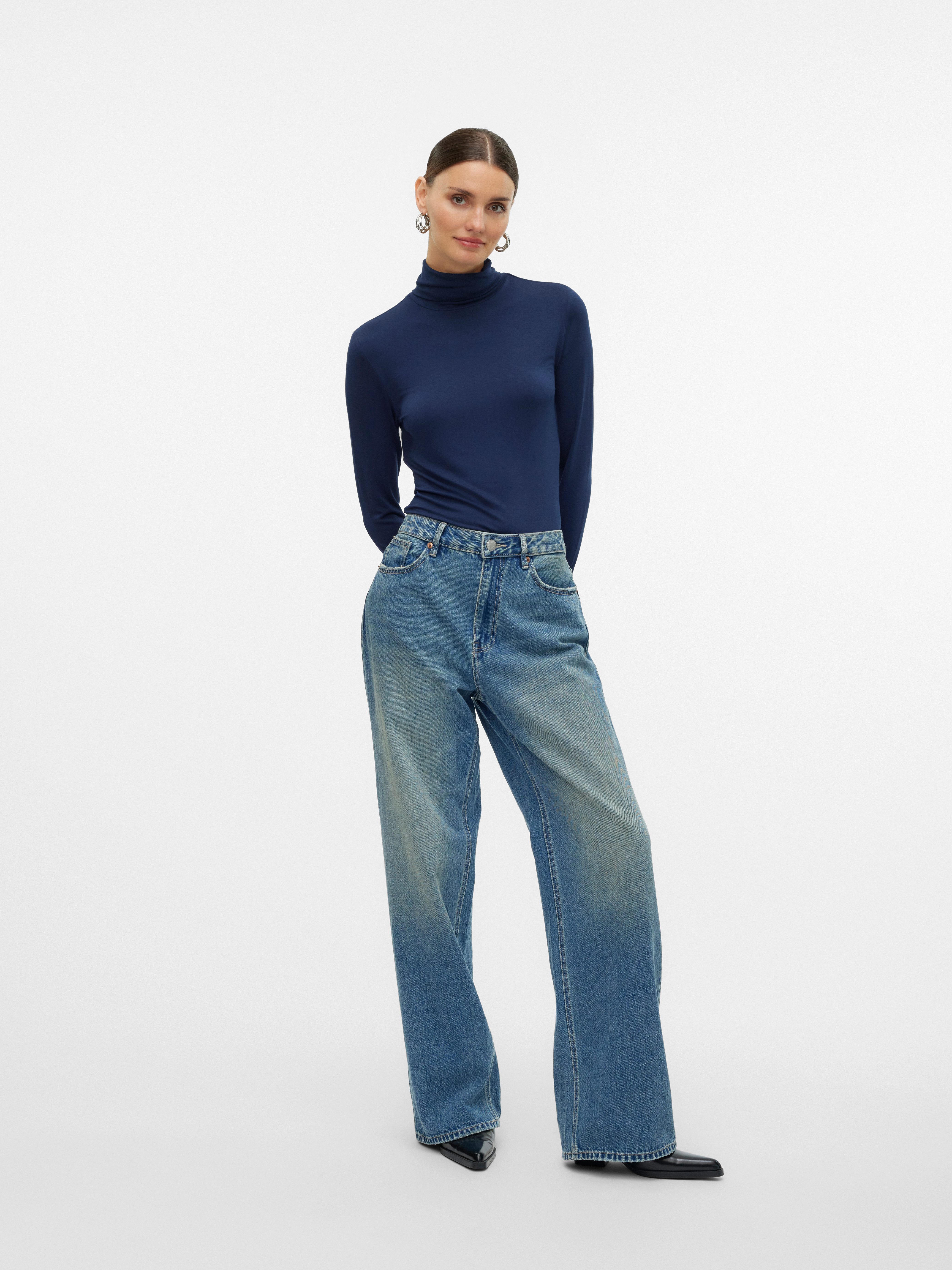 Vero Moda Shirt met lange mouwen VMALBERTE LS ROLLNECK TOP JRS NOOS