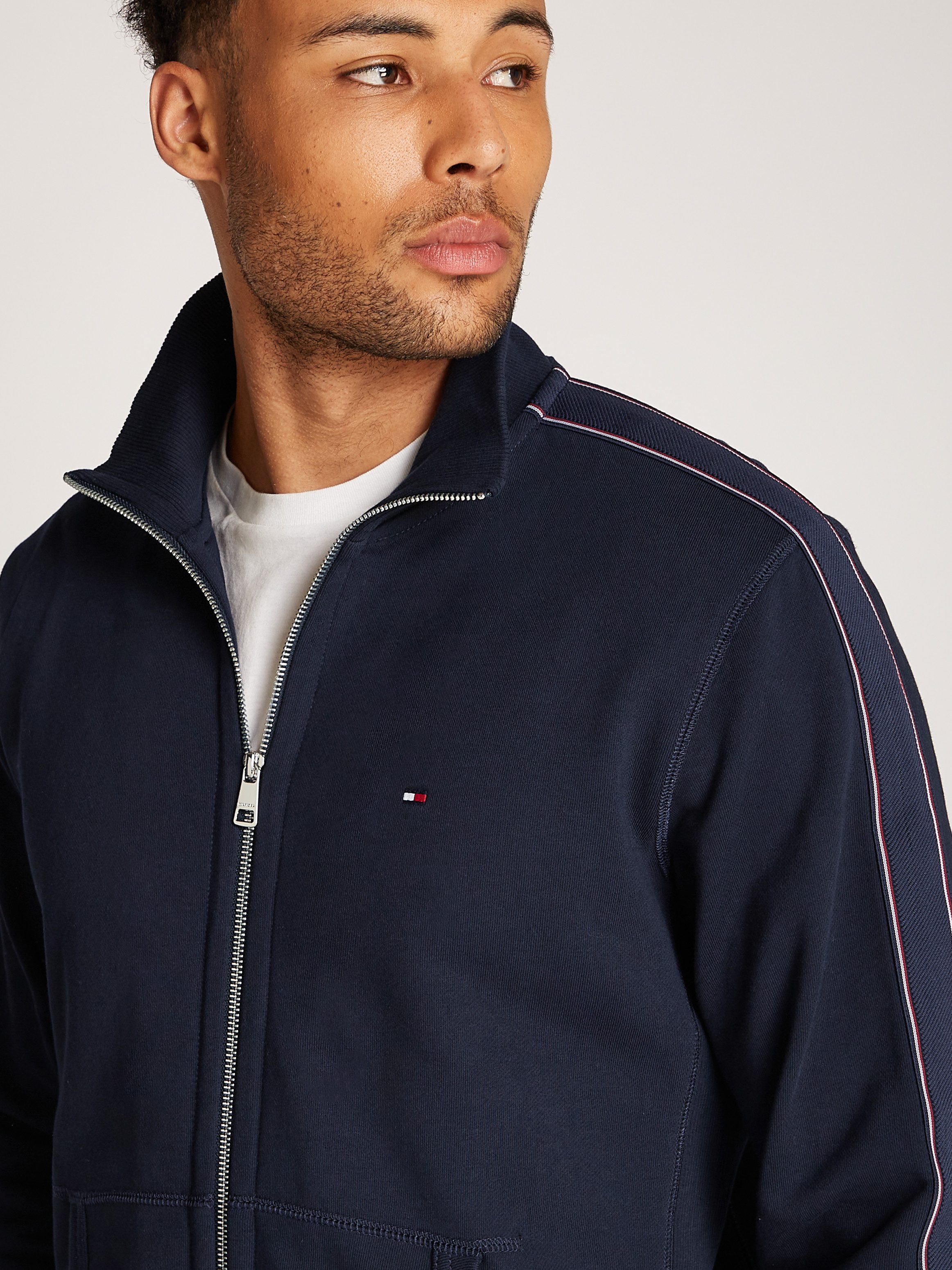 Tommy Hilfiger Sweatvest GLOBAL STRIPE ZT STAND COLLAR