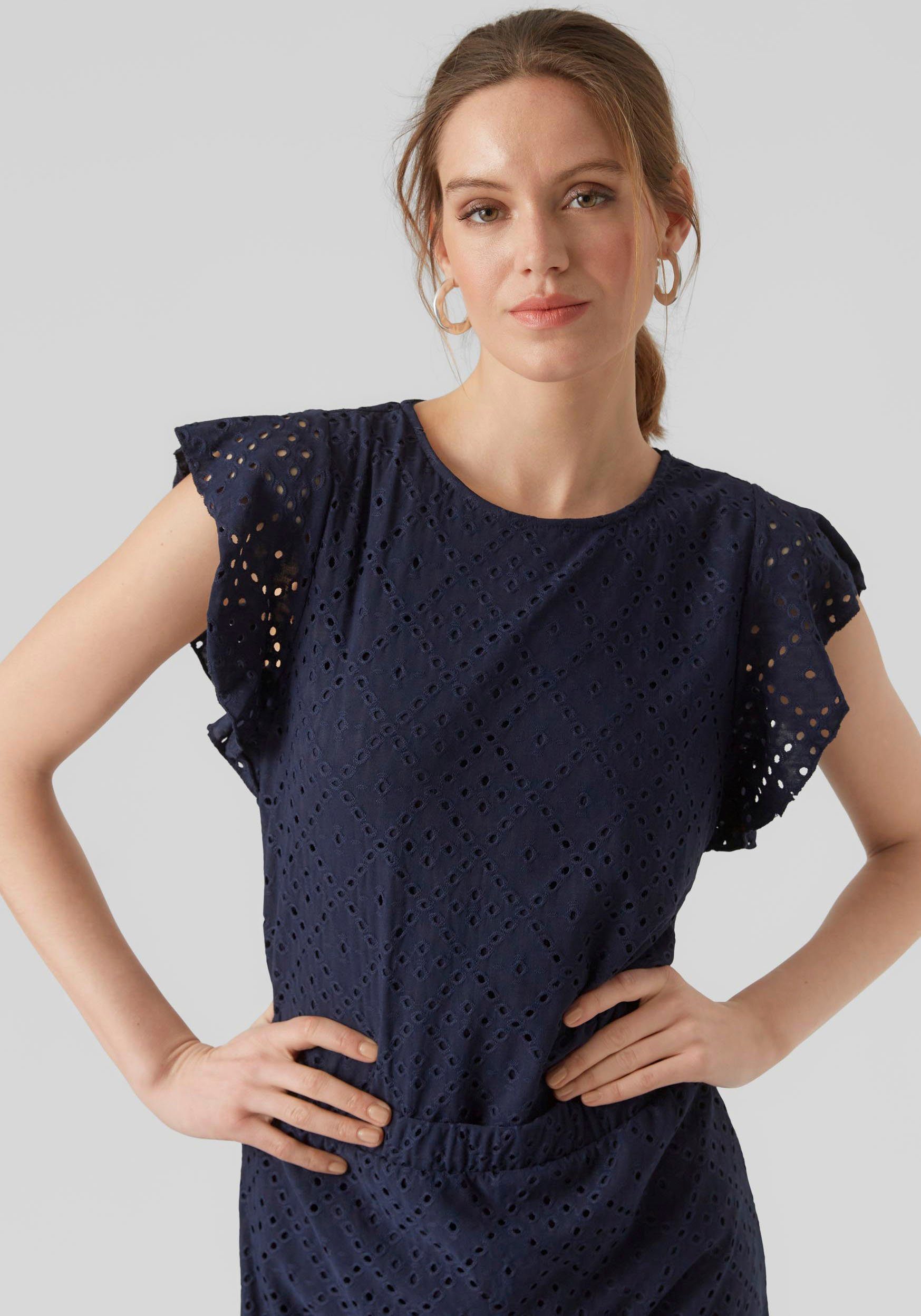 Vero Moda Shirt met ronde hals VMTASSA SL FRILL TOP NOOS